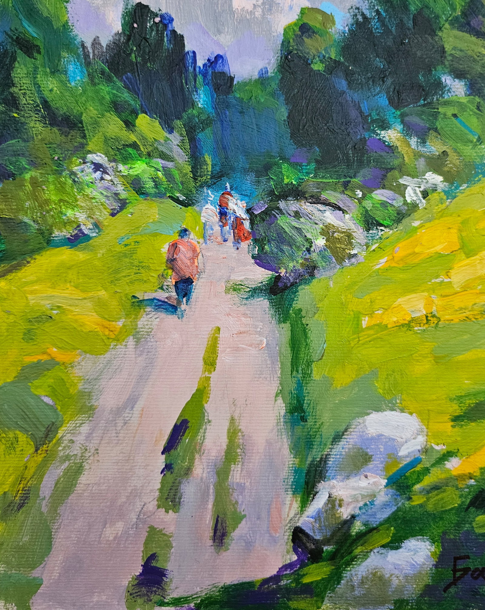 Acrylic painting on the way to the hills Vyacheslav Petrovich Babac - 5