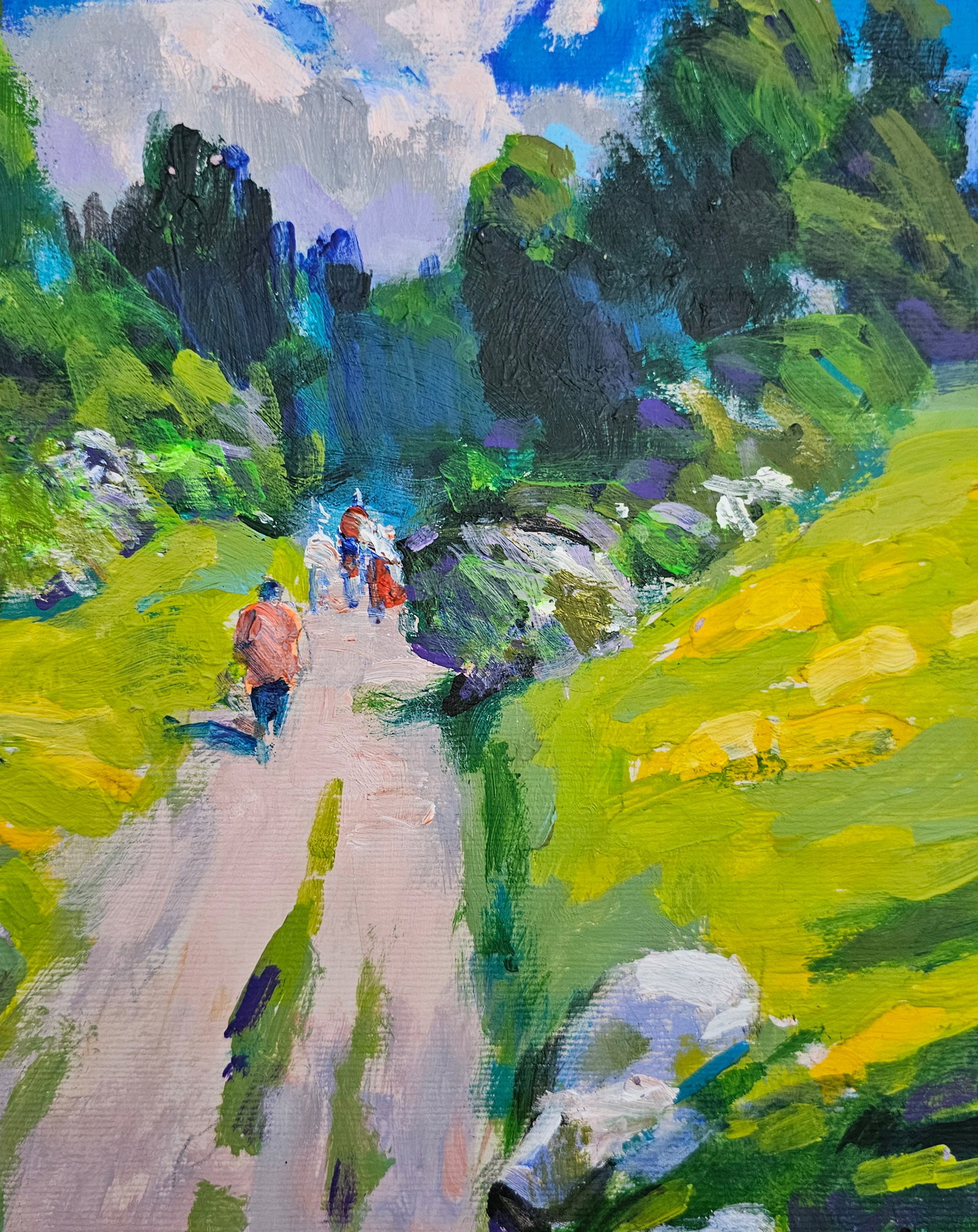 Acrylic painting on the way to the hills Vyacheslav Petrovich Babac - 7