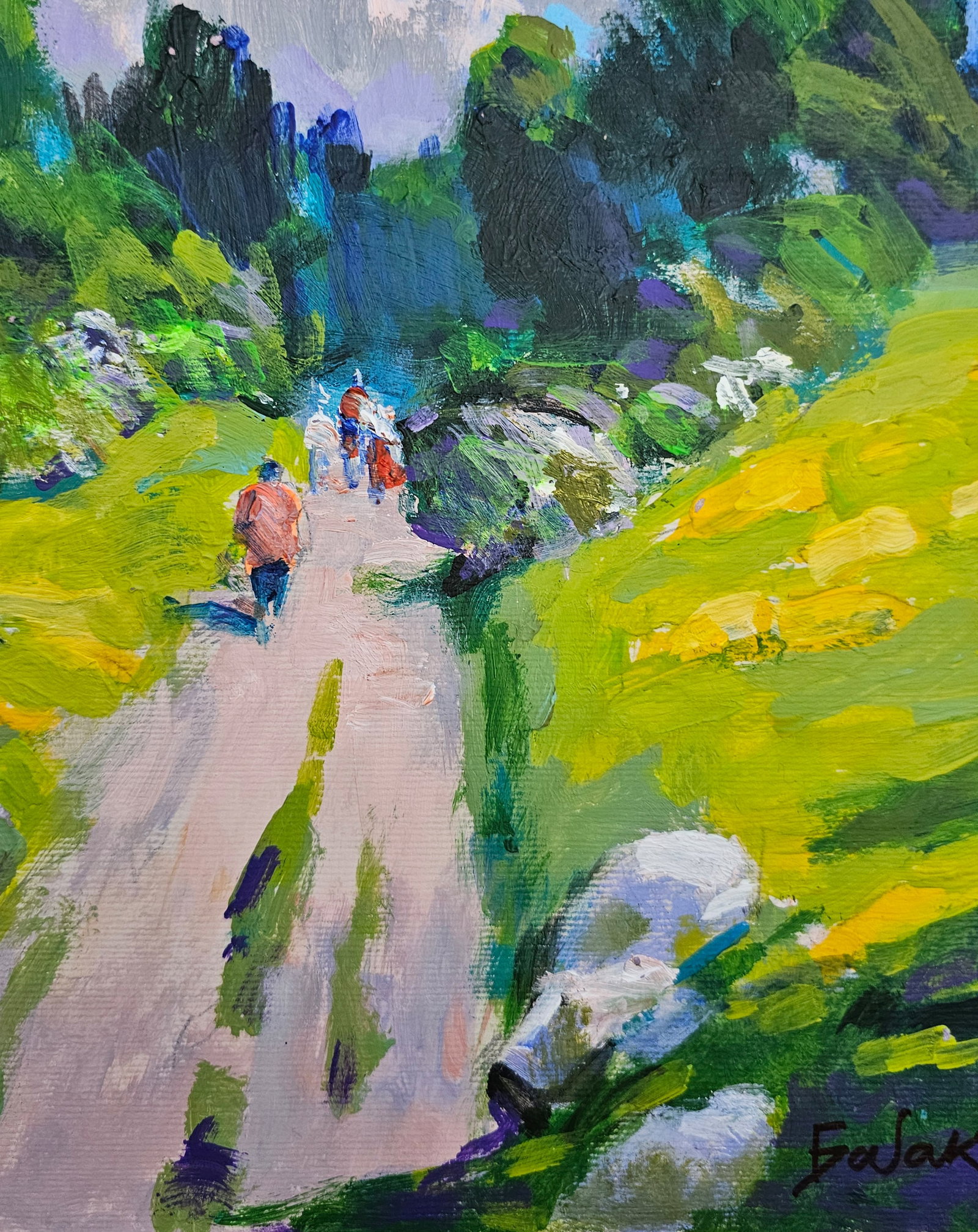 Acrylic painting on the way to the hills Vyacheslav Petrovich Babac - 9