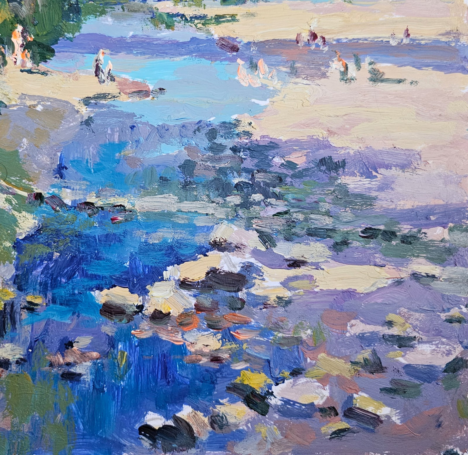 Acrylic painting morning by the river Vyacheslav Petrovich Babac - 7