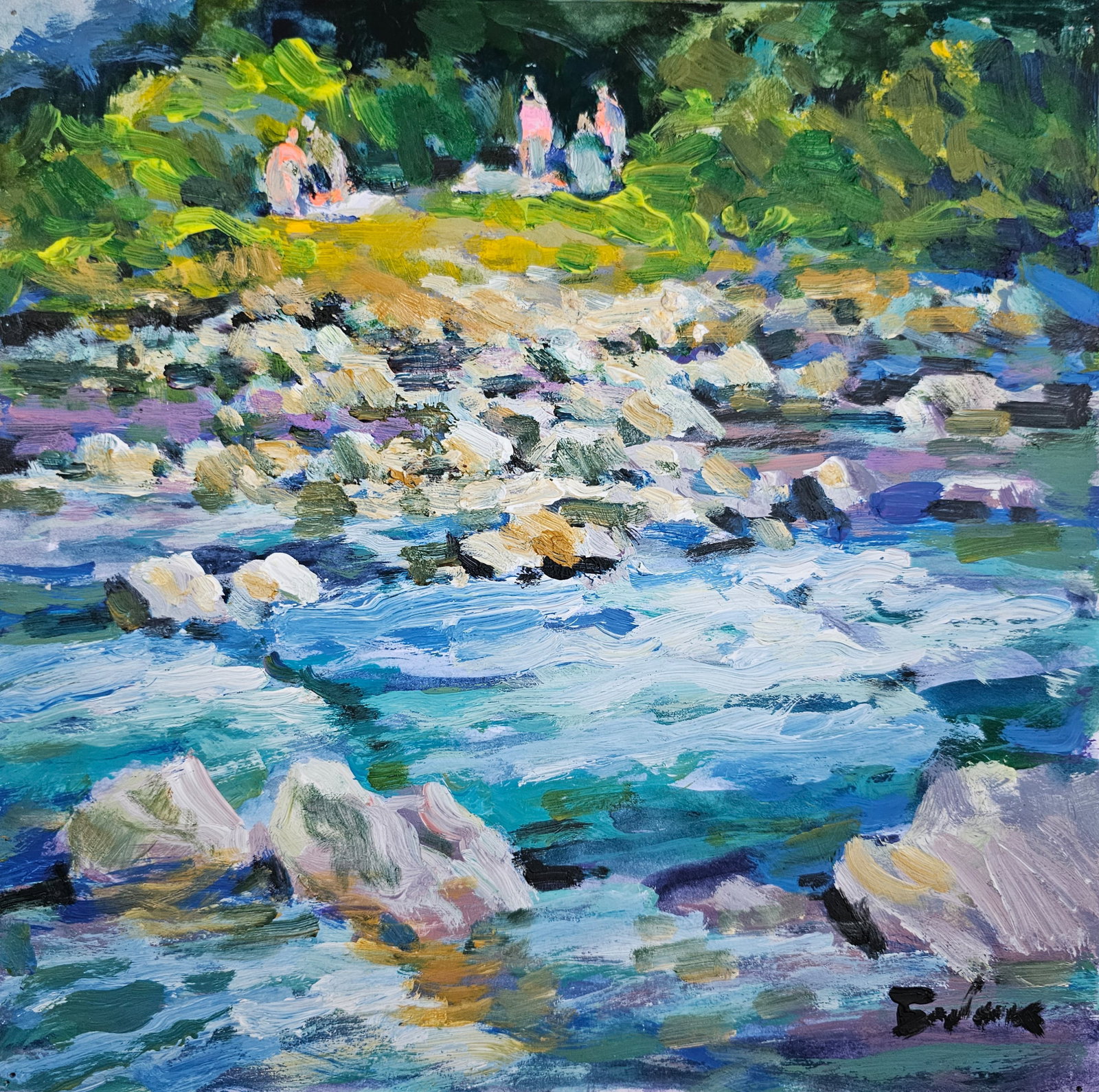 Acrylic painting River rapids Vyacheslav Petrovich Babac - 2
