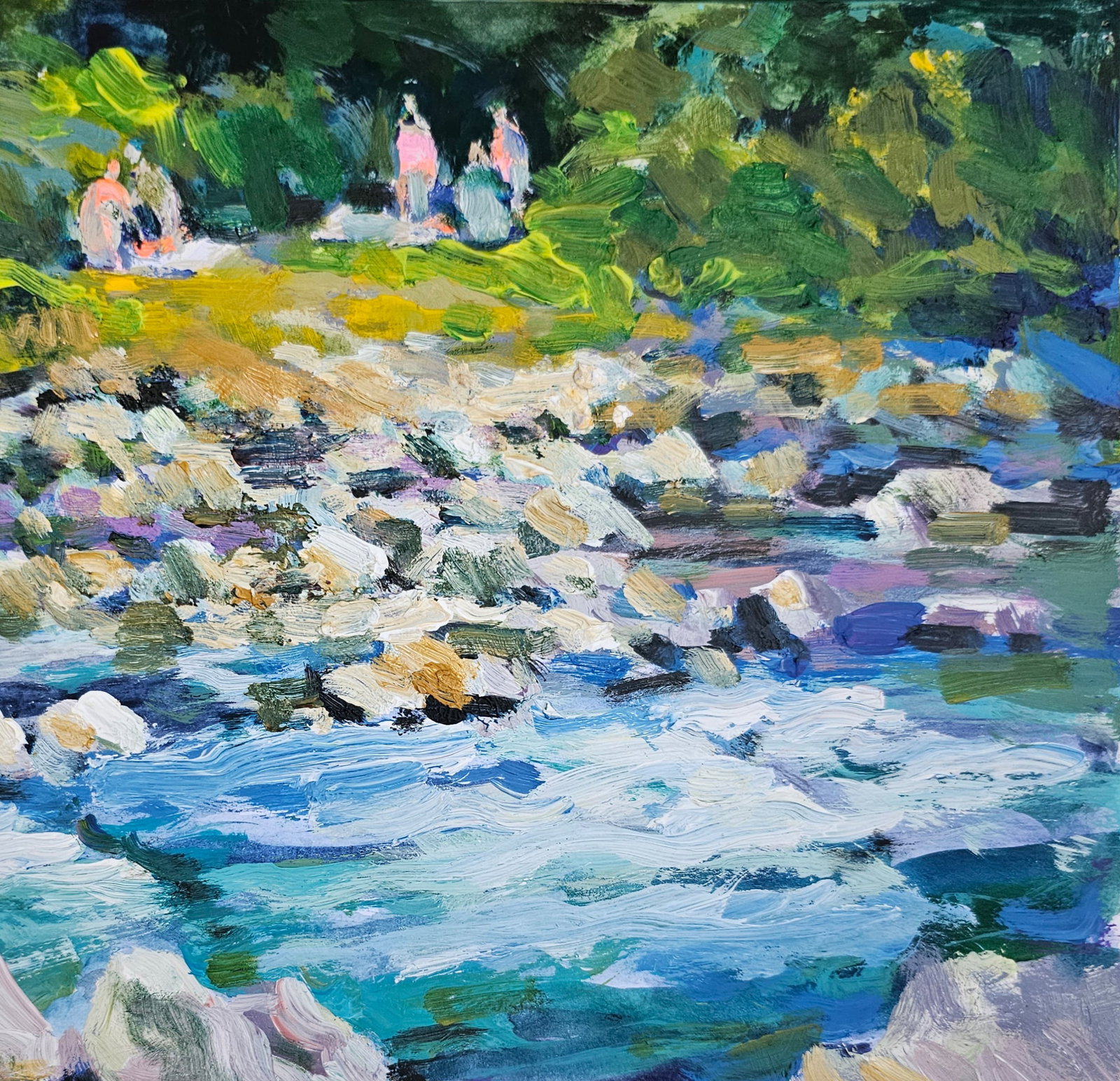 Acrylic painting River rapids Vyacheslav Petrovich Babac - 4