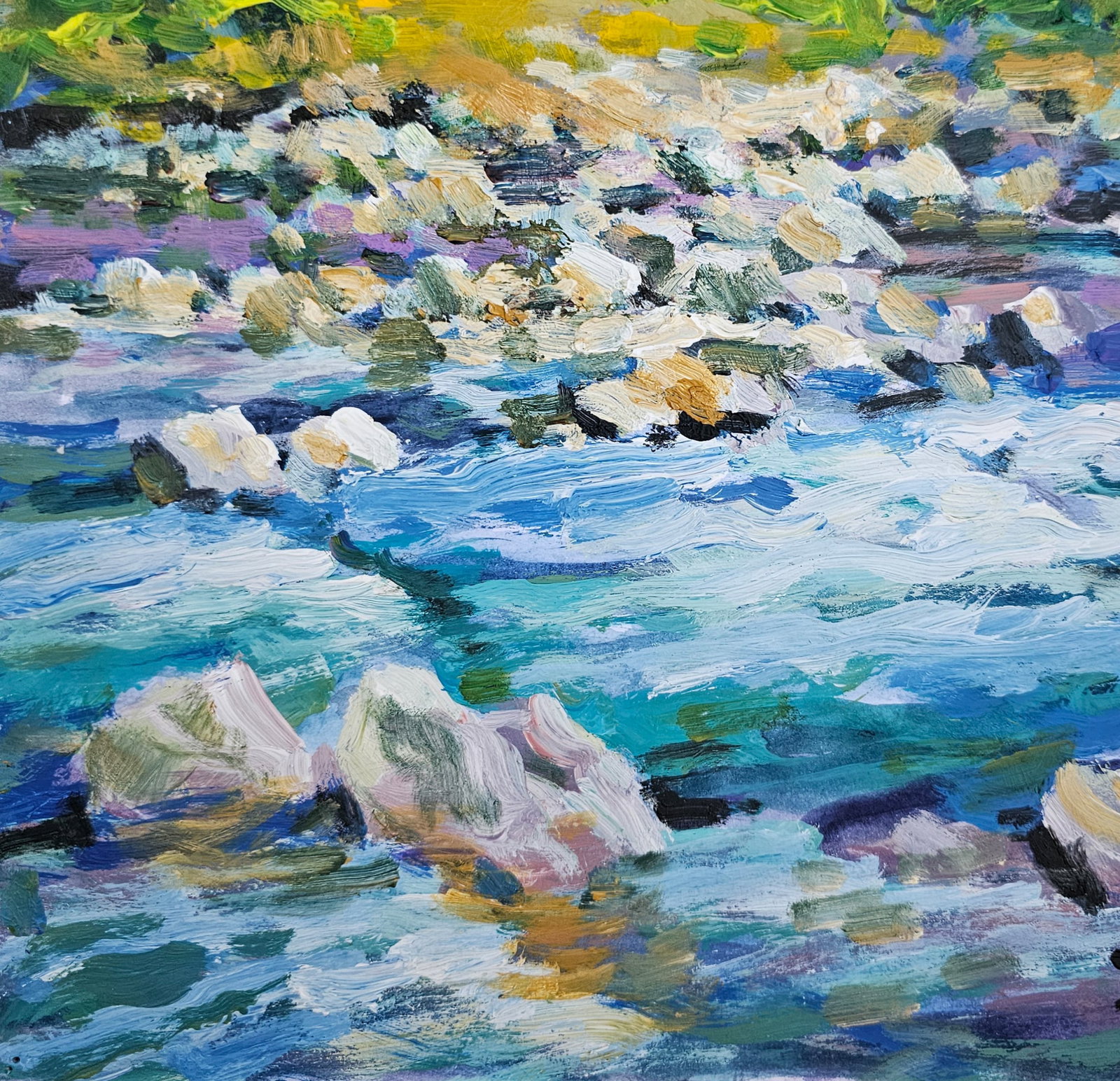 Acrylic painting River rapids Vyacheslav Petrovich Babac - 5