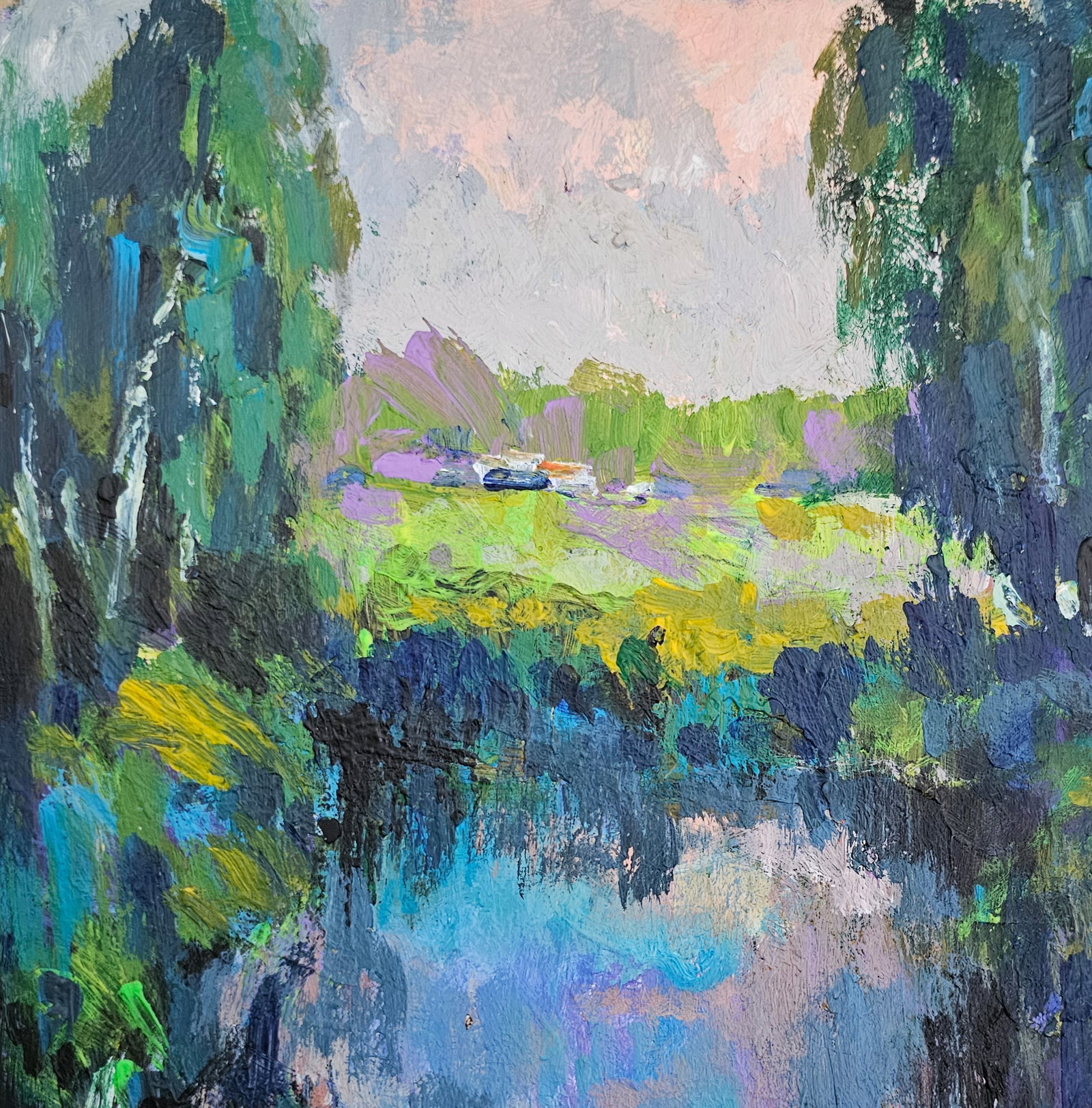 Acrylic painting Lake Vyacheslav Petrovich Babac - 3