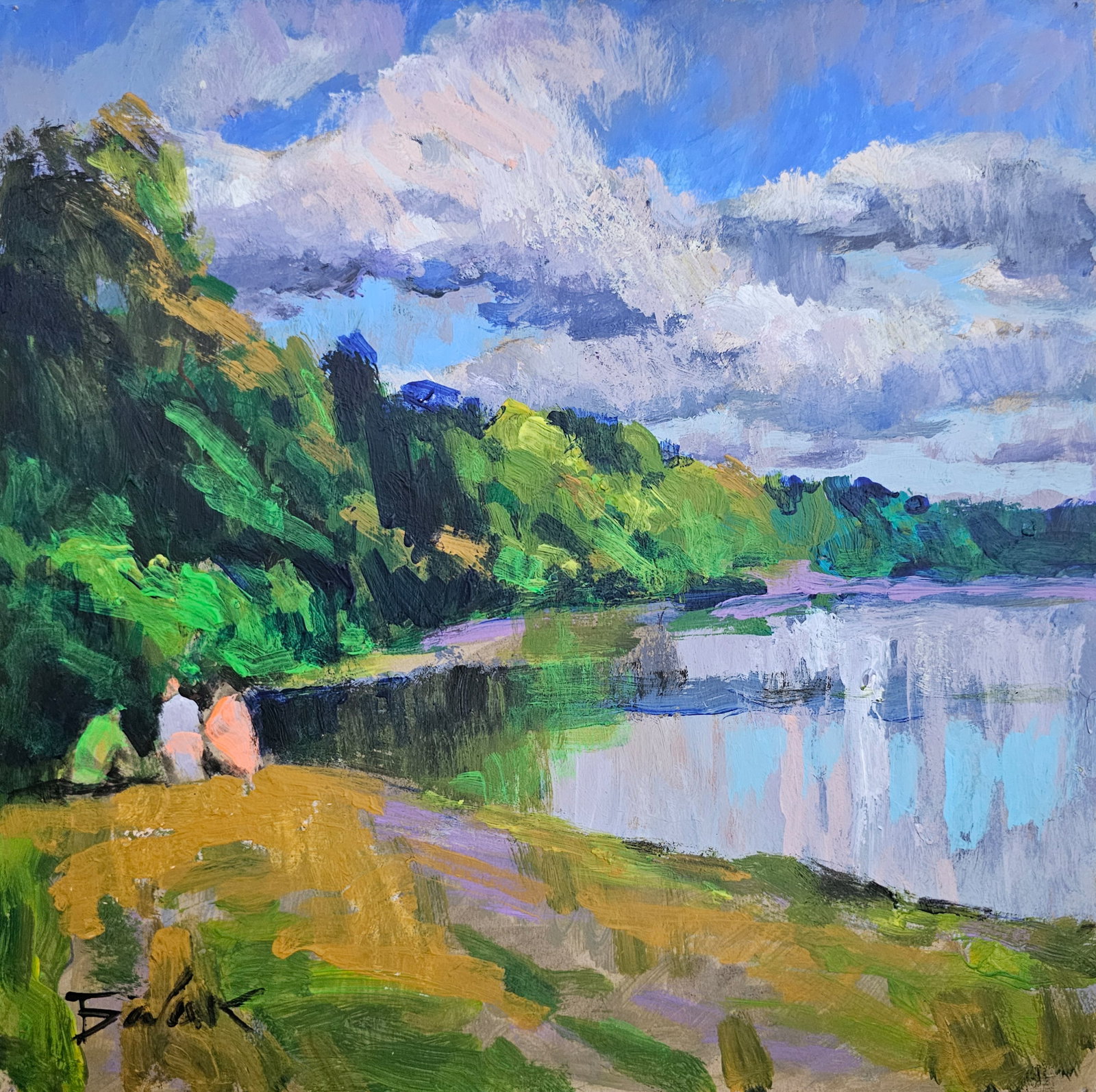 Acrylic painting walk Vyacheslav Petrovich Babac: 263BA Painter: Vyacheslav Petrovick Babac S?ze: 26x26 cm/ 10.23x10.23 inches Components: Acrylic, cardboard Original painting from our collection ERA: 2024 About the artist: Born on August 24, 1946 to