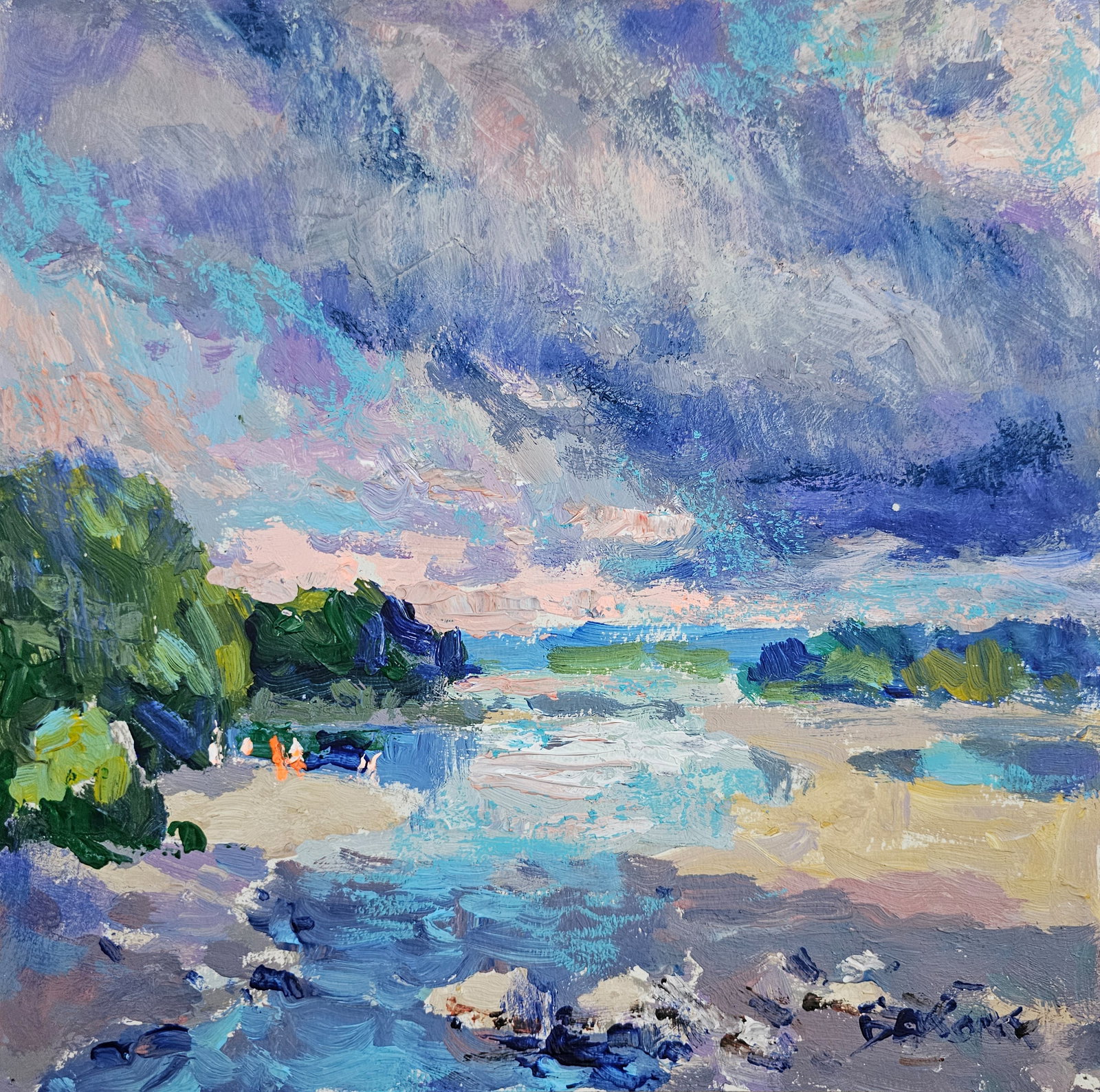 Acrylic painting After the storm Vyacheslav Petrovich Babac: 266BA Painter: Vyacheslav Petrovick Babac S?ze: 25x25 cm/ 9.84x9.84 inches Components: Acrylic, cardboard Original painting from our collection ERA: 2024 About the artist: Born on August 24, 1946 to