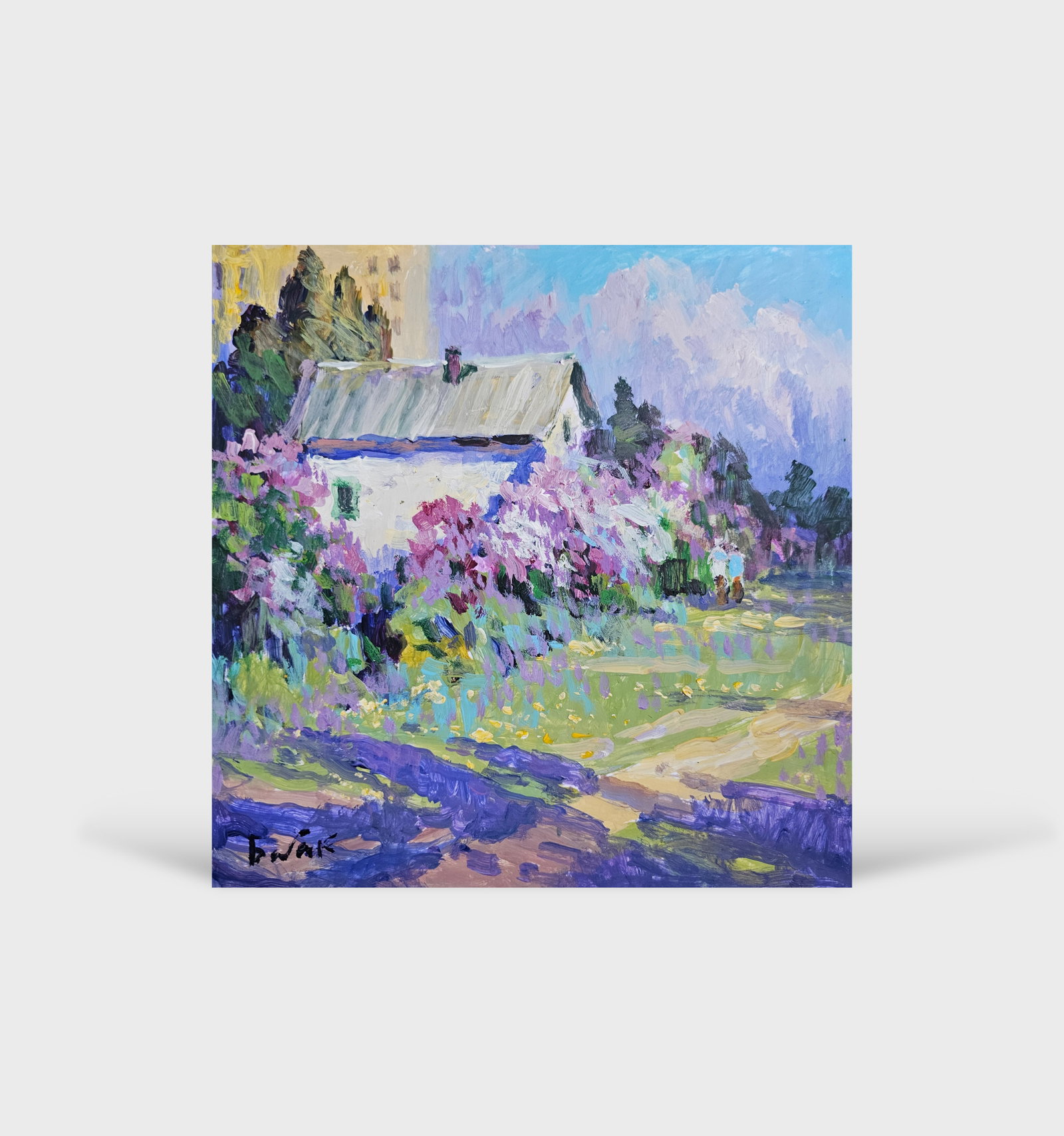 Acrylic painting Lilac is blooming Vyacheslav Petrovich Babac - 10