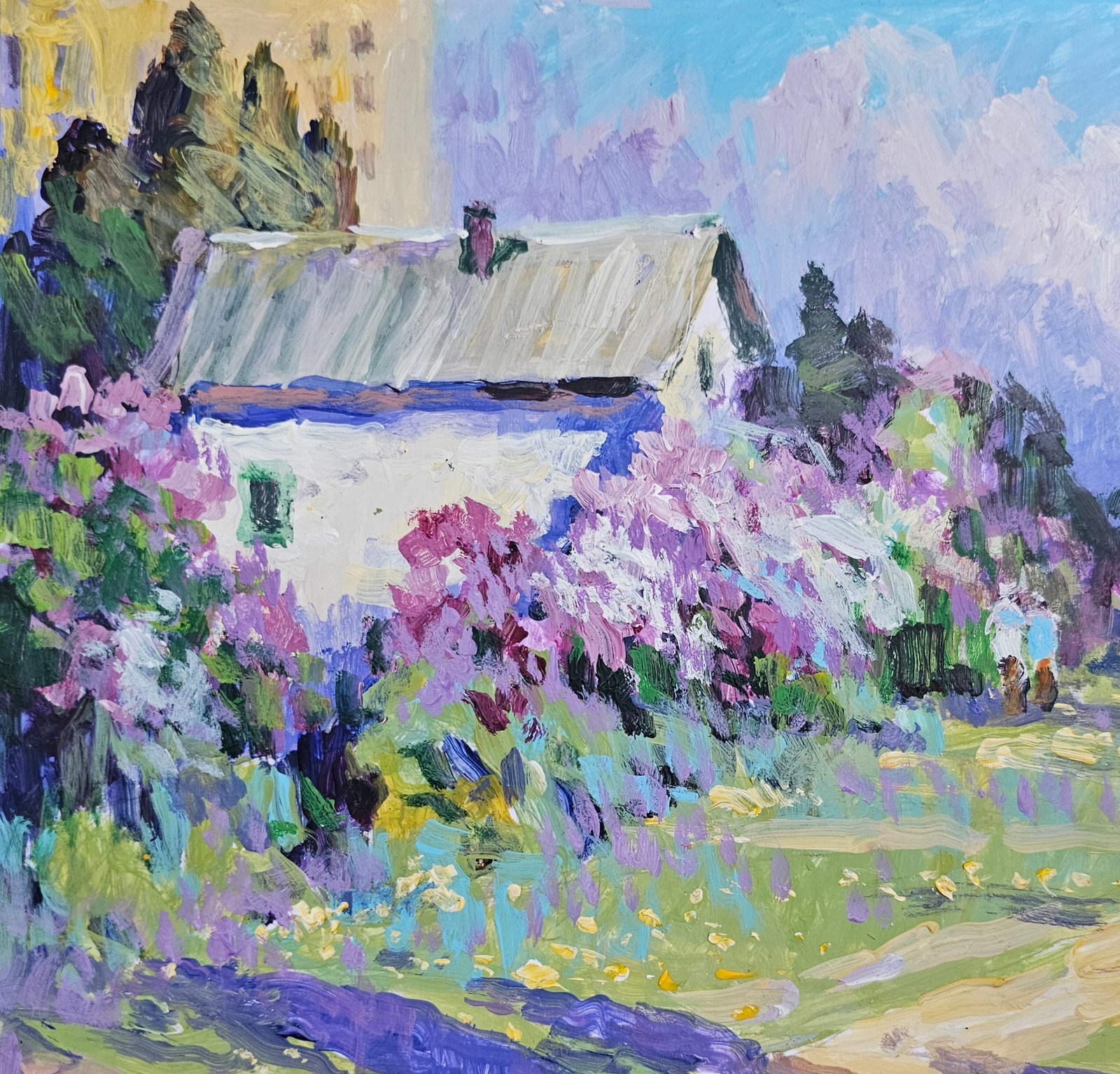 Acrylic painting Lilac is blooming Vyacheslav Petrovich Babac - 3