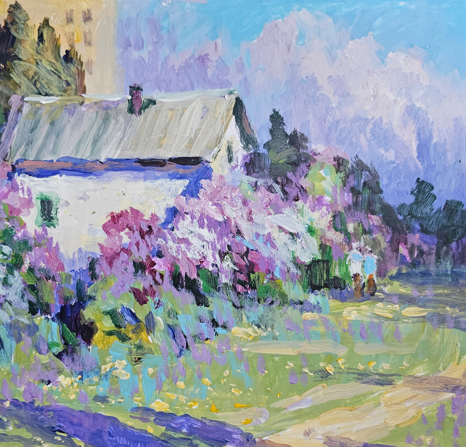 Acrylic painting Lilac is blooming Vyacheslav Petrovich Babac - 4