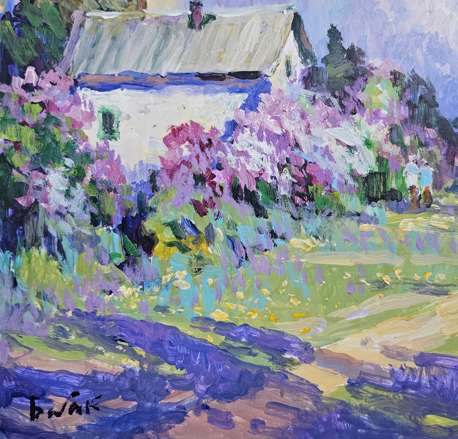 Acrylic painting Lilac is blooming Vyacheslav Petrovich Babac - 5