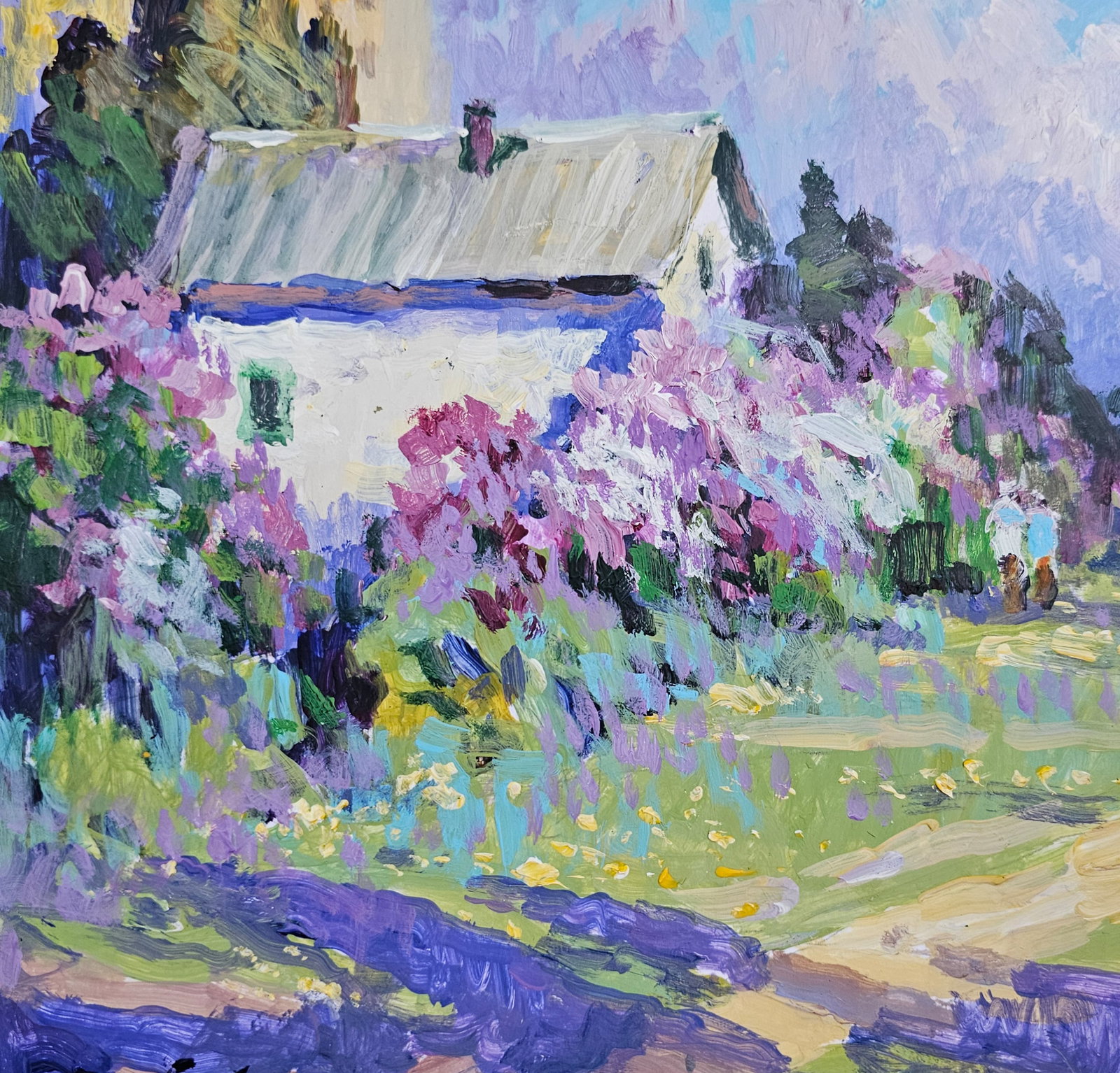 Acrylic painting Lilac is blooming Vyacheslav Petrovich Babac - 8