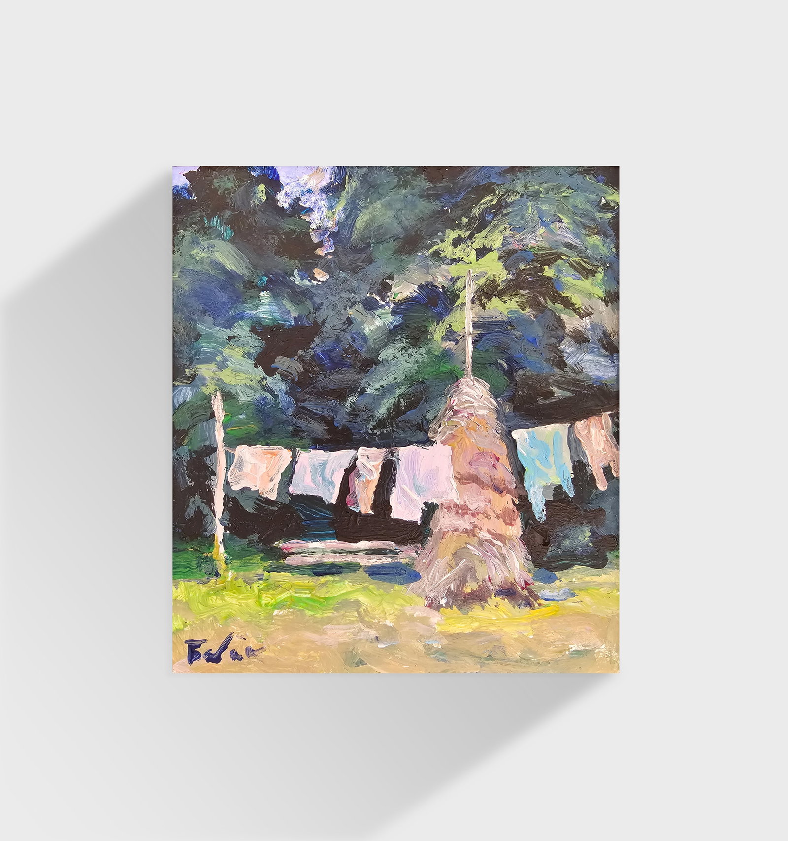 Acrylic painting Carpathian routine Vyacheslav Petrovich Babac - 10