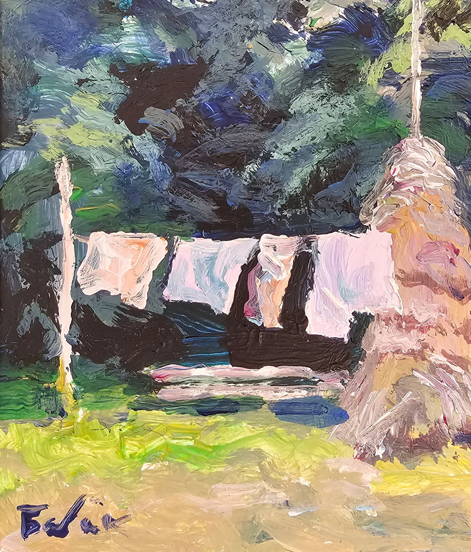 Acrylic painting Carpathian routine Vyacheslav Petrovich Babac - 5