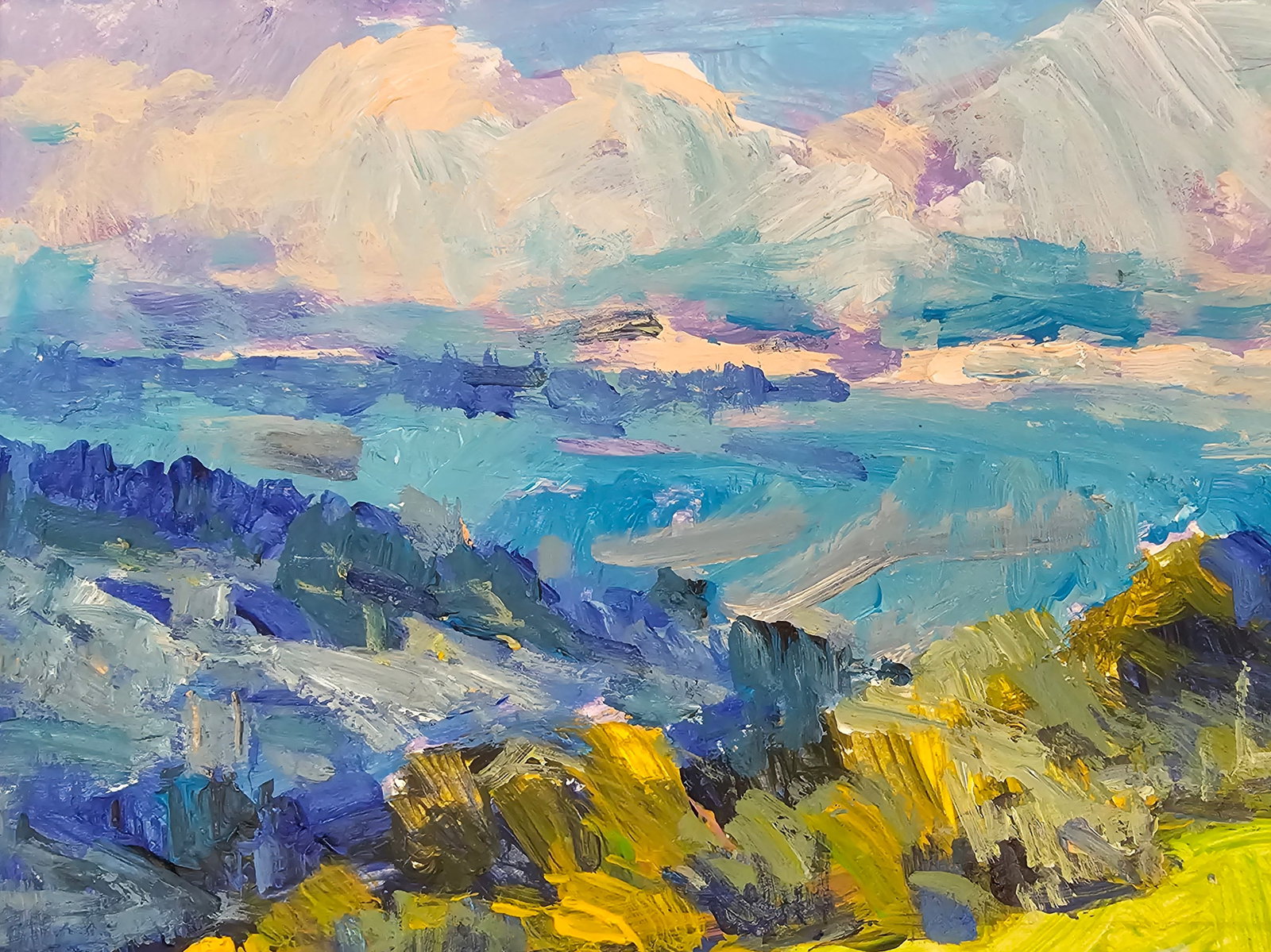 Acrylic painting Carpathian panorama Vyacheslav Petrovich Babac - 3