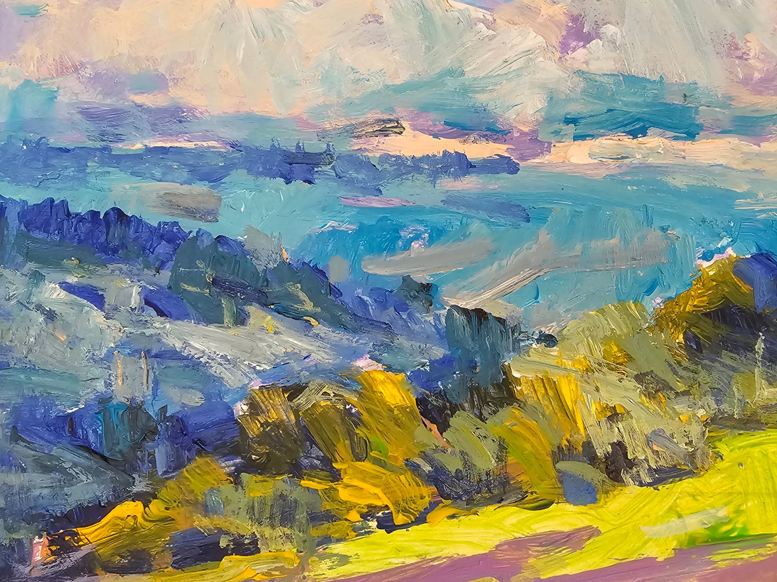 Acrylic painting Carpathian panorama Vyacheslav Petrovich Babac - 8