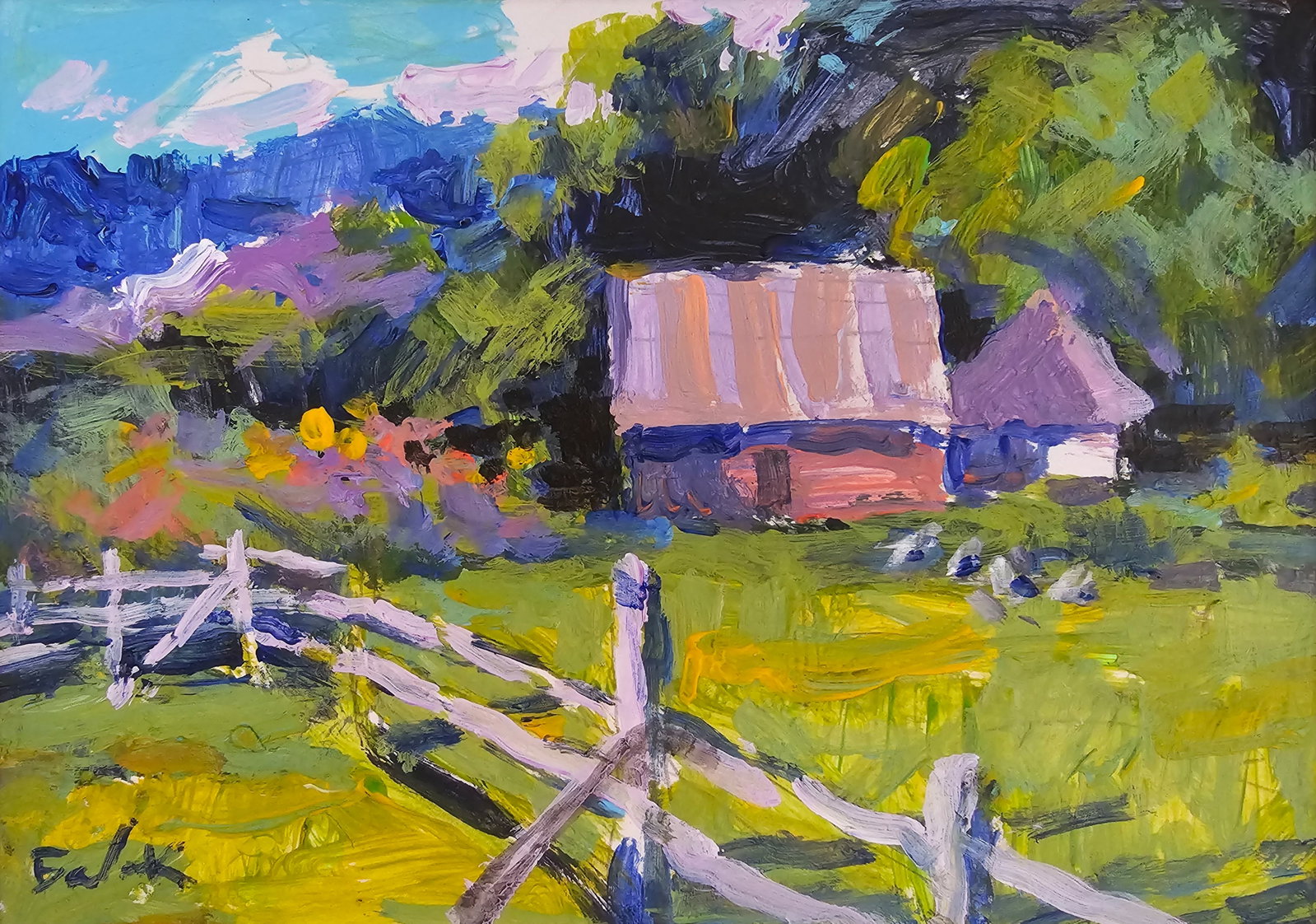 Acrylic painting Village in the Carpathians Vyacheslav Petrovich Babac: 287BA Painter: Vyacheslav Petrovick Babac S?ze: 14x21 cm/ 5.51x8.26 inches Component: Acrylic, cardboard Original painting from our collection ERA: 2024 About the artist: Born on August 24, 1946 to th