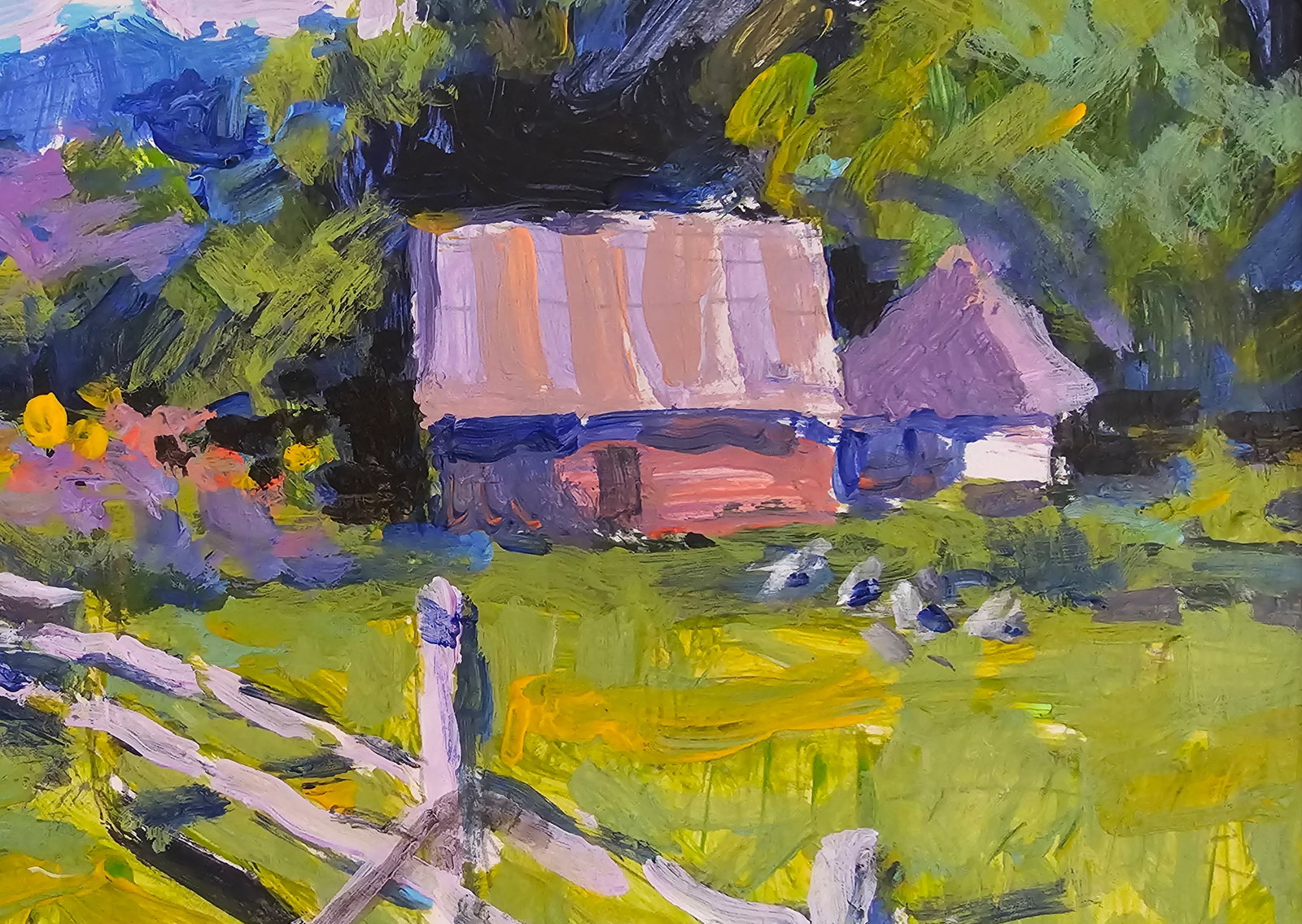 Acrylic painting Village in the Carpathians Vyacheslav Petrovich Babac - 9