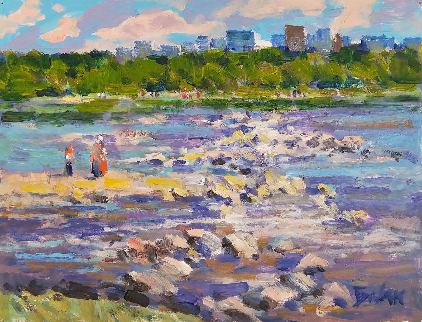 Acrylic painting Stormy river Vyacheslav Petrovich Babac - 2