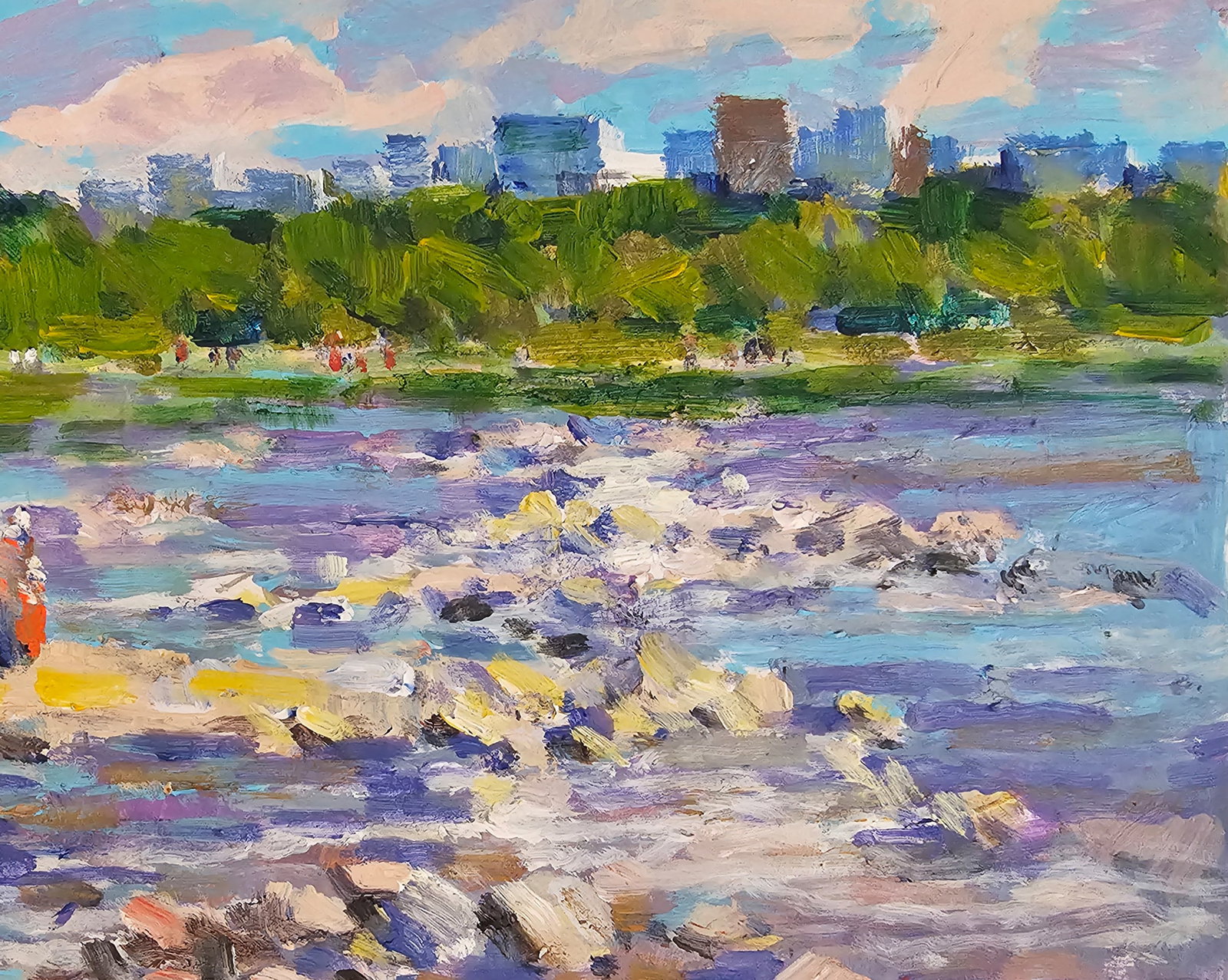 Acrylic painting Stormy river Vyacheslav Petrovich Babac - 4