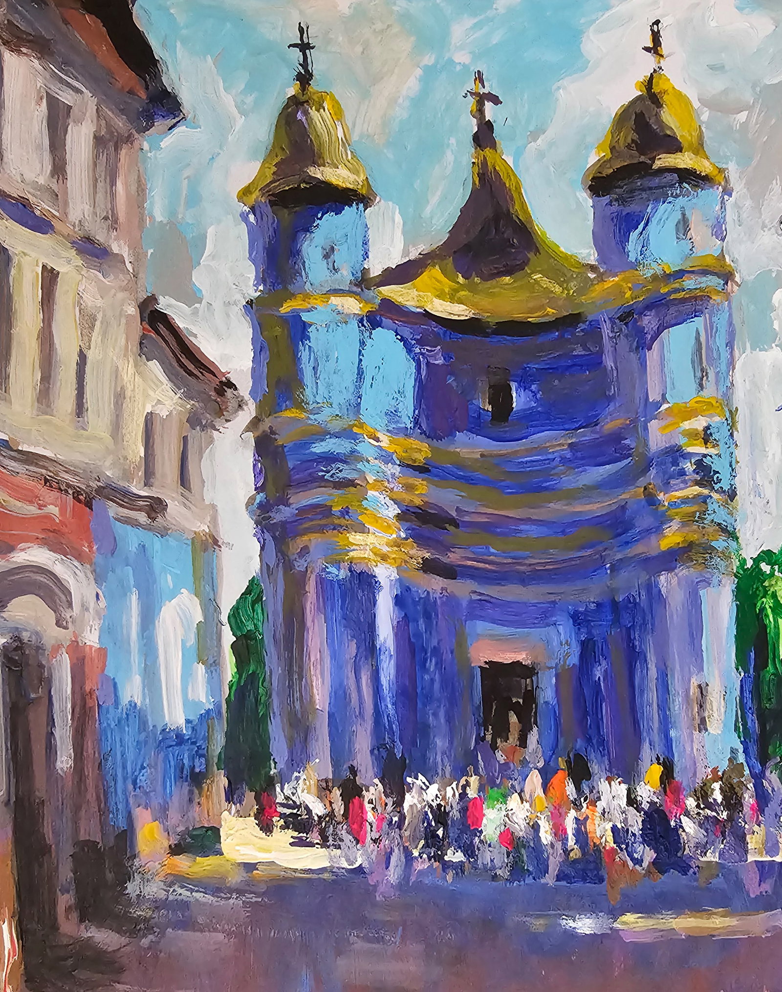 Acrylic painting Holy Intercession Cathedral Vyacheslav Petrovich Babac - 3