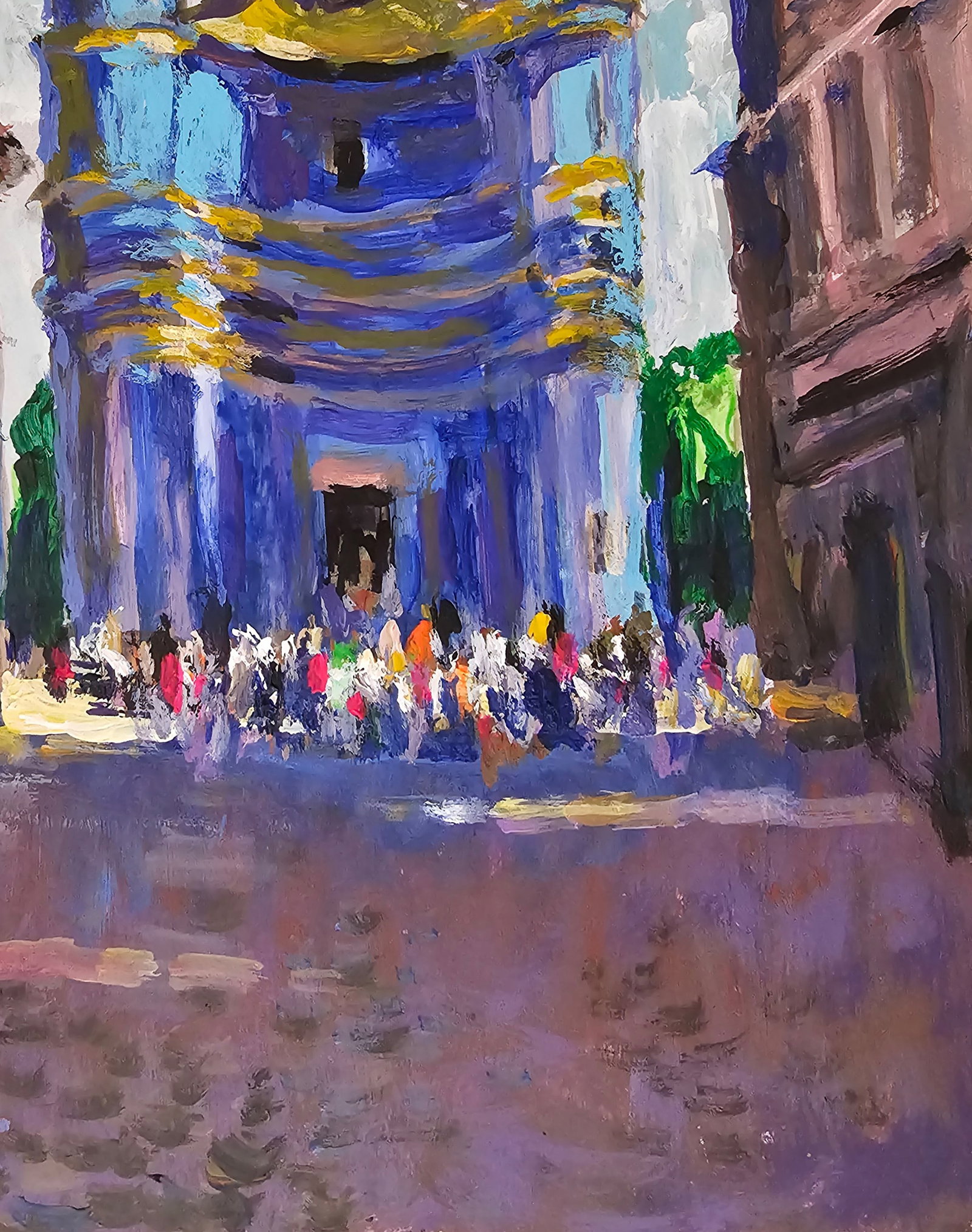 Acrylic painting Holy Intercession Cathedral Vyacheslav Petrovich Babac - 6
