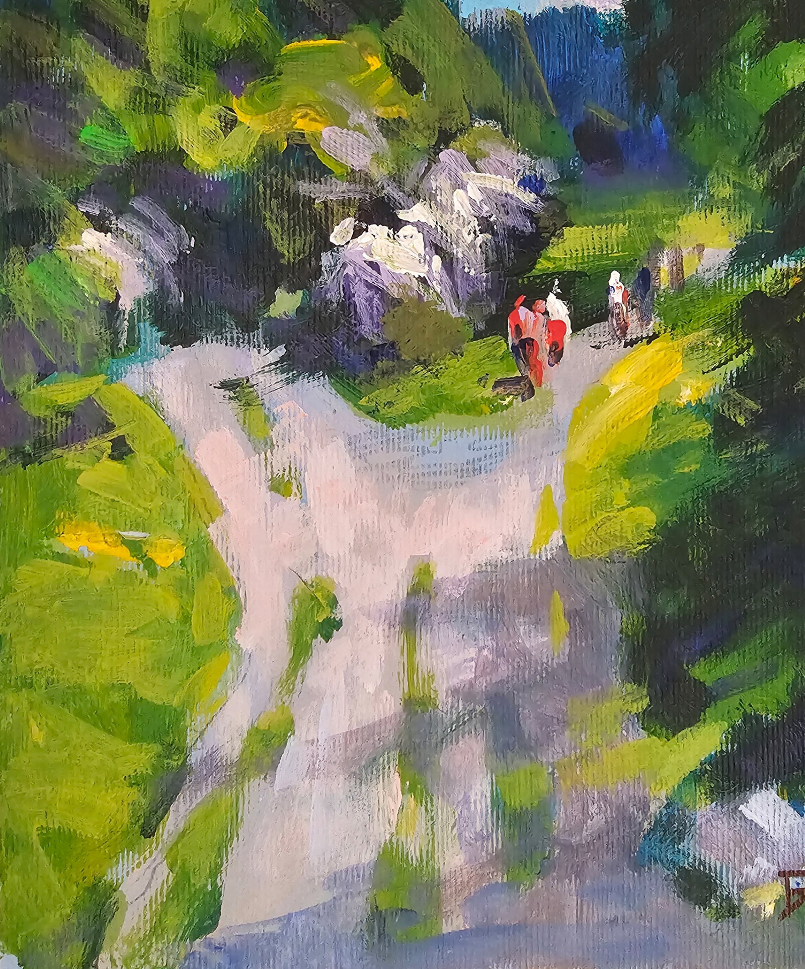 Acrylic painting the road to the hills Vyacheslav Petrovich Babac - 5
