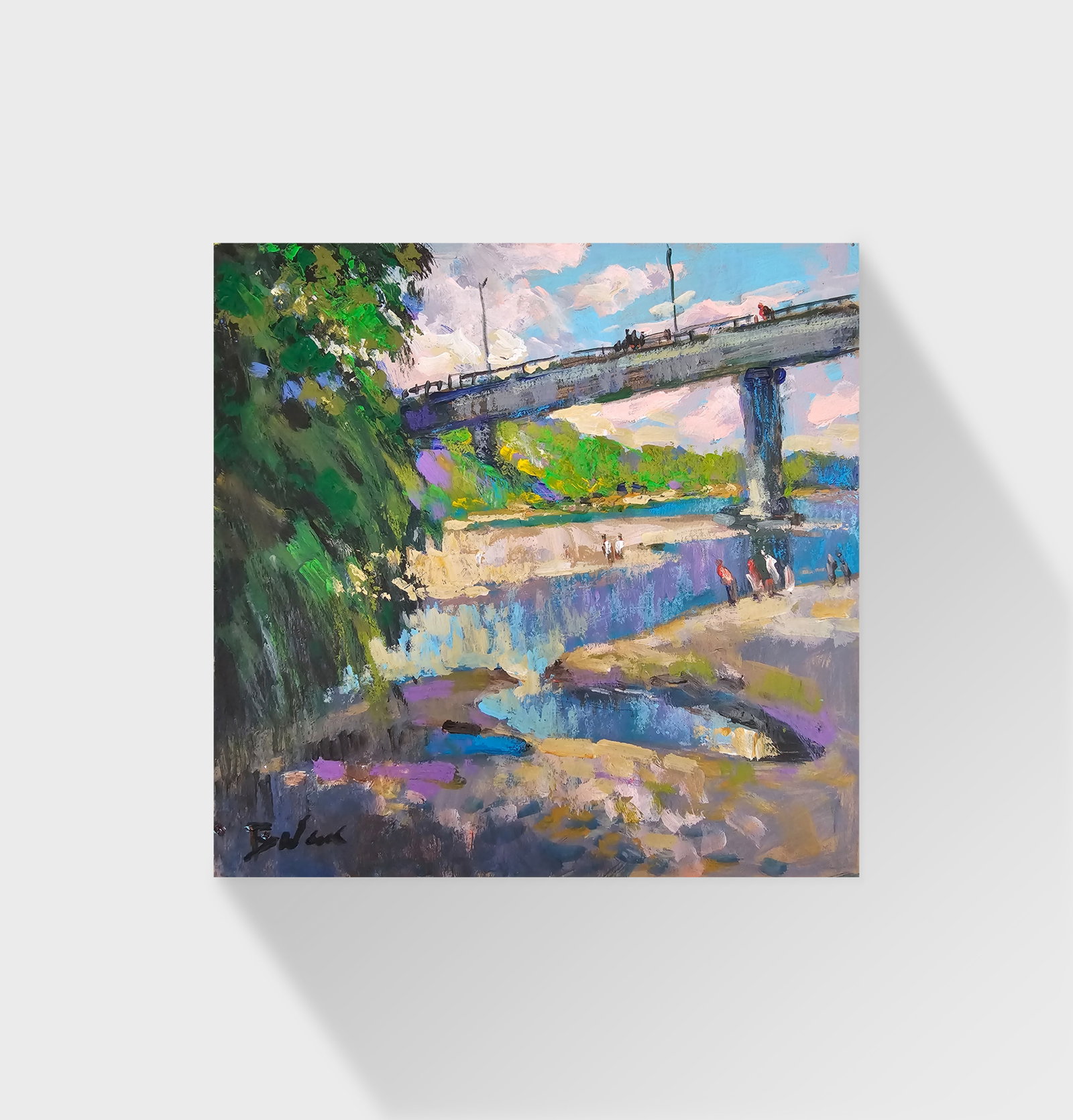 Acrylic painting On the river Vyacheslav Petrovich Babac - 10