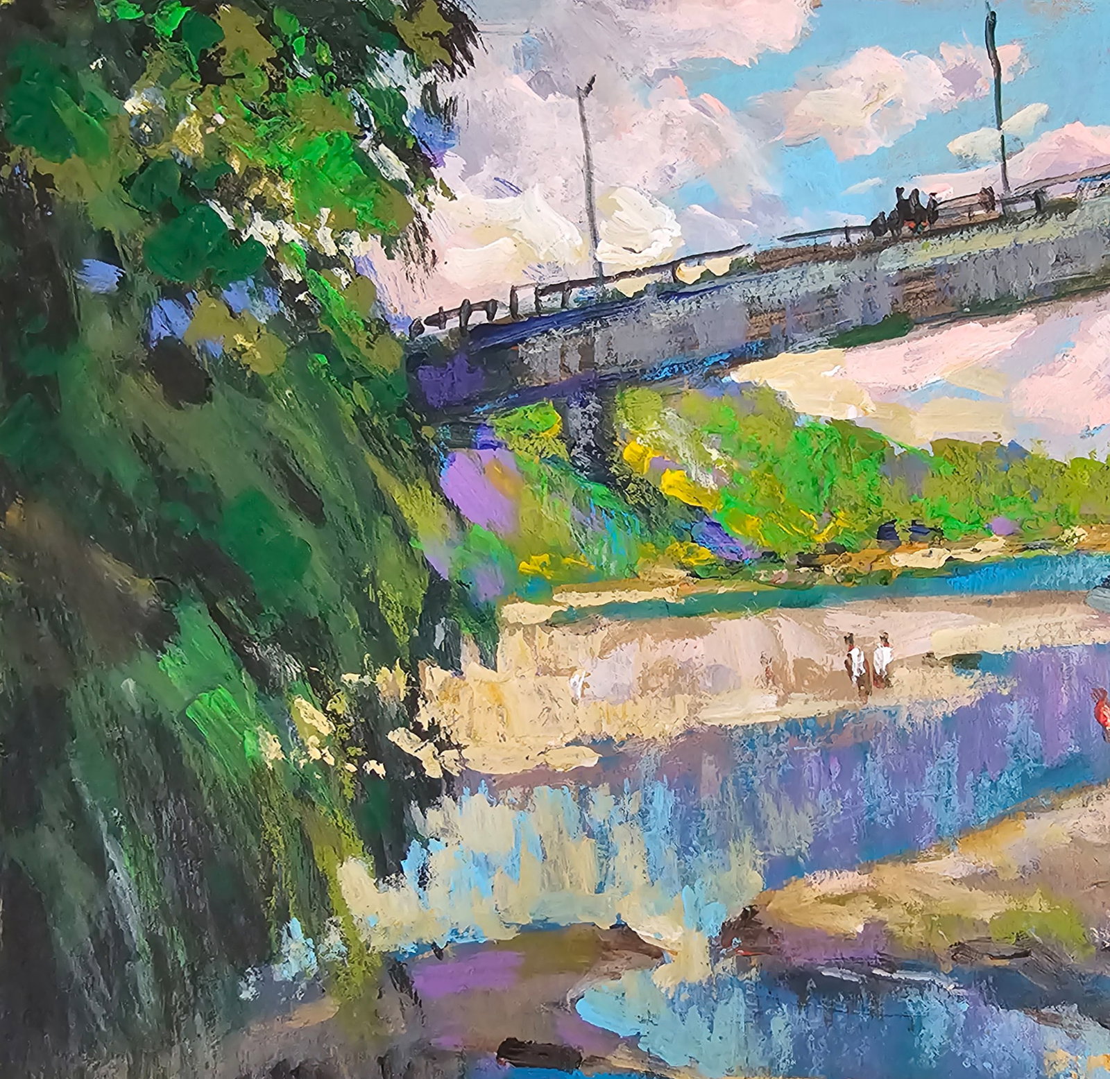 Acrylic painting On the river Vyacheslav Petrovich Babac - 3