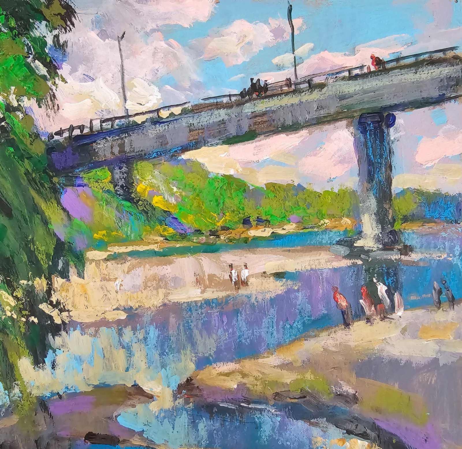 Acrylic painting On the river Vyacheslav Petrovich Babac - 4