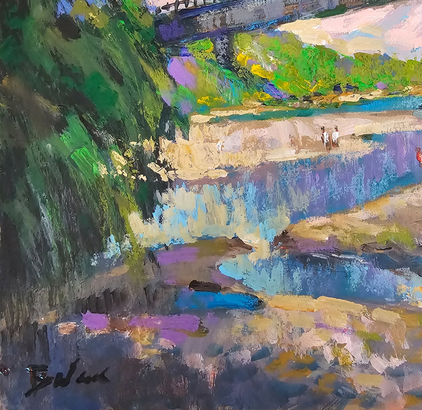 Acrylic painting On the river Vyacheslav Petrovich Babac - 5