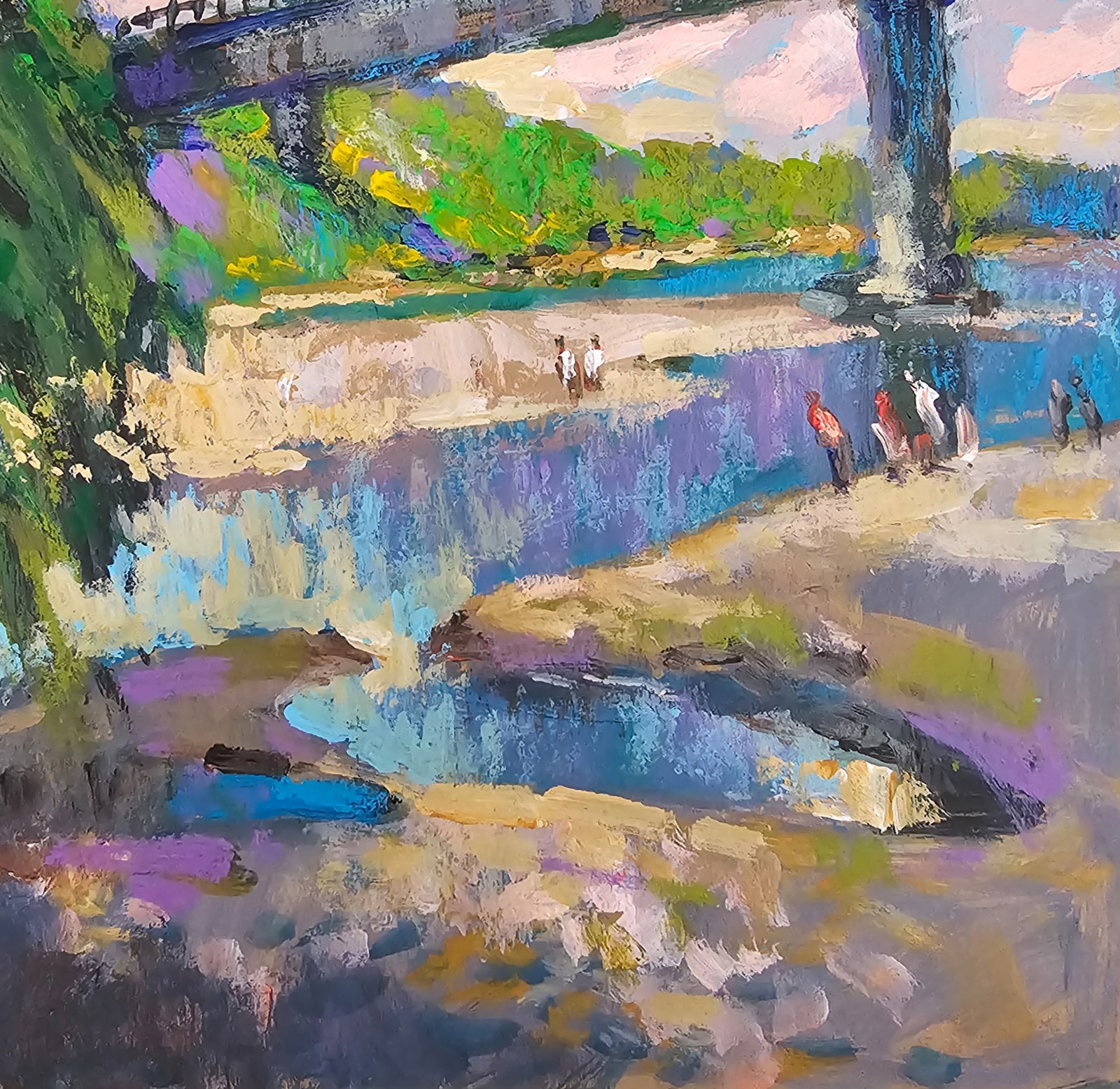 Acrylic painting On the river Vyacheslav Petrovich Babac - 6