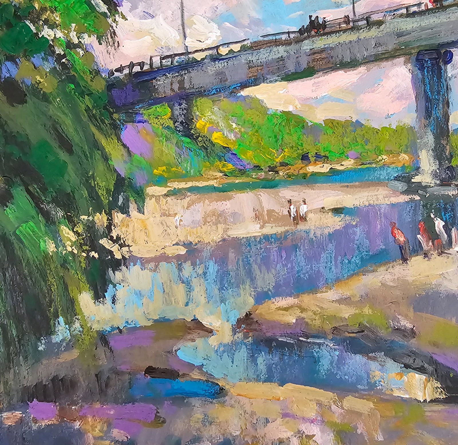 Acrylic painting On the river Vyacheslav Petrovich Babac - 7