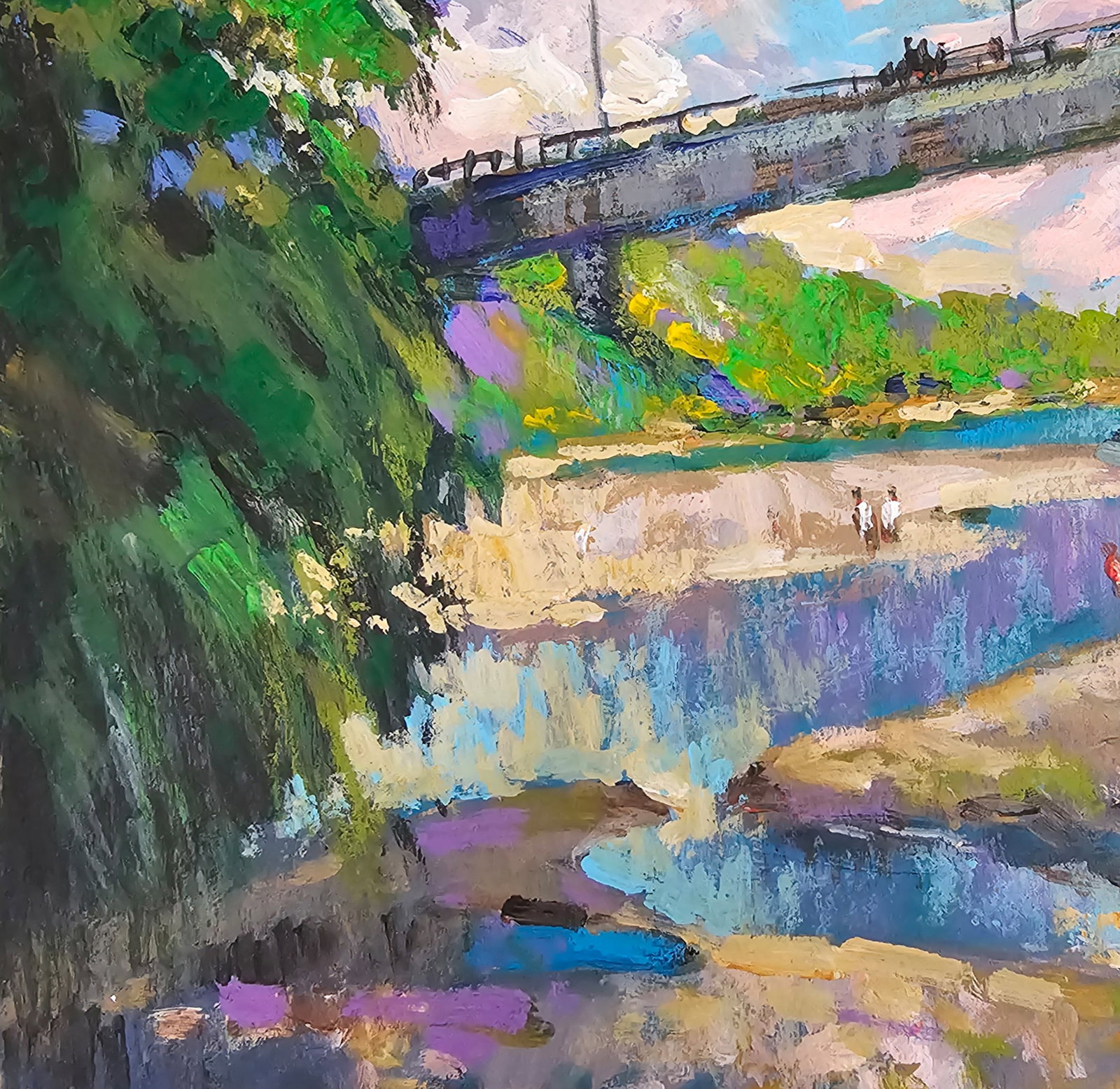 Acrylic painting On the river Vyacheslav Petrovich Babac - 8
