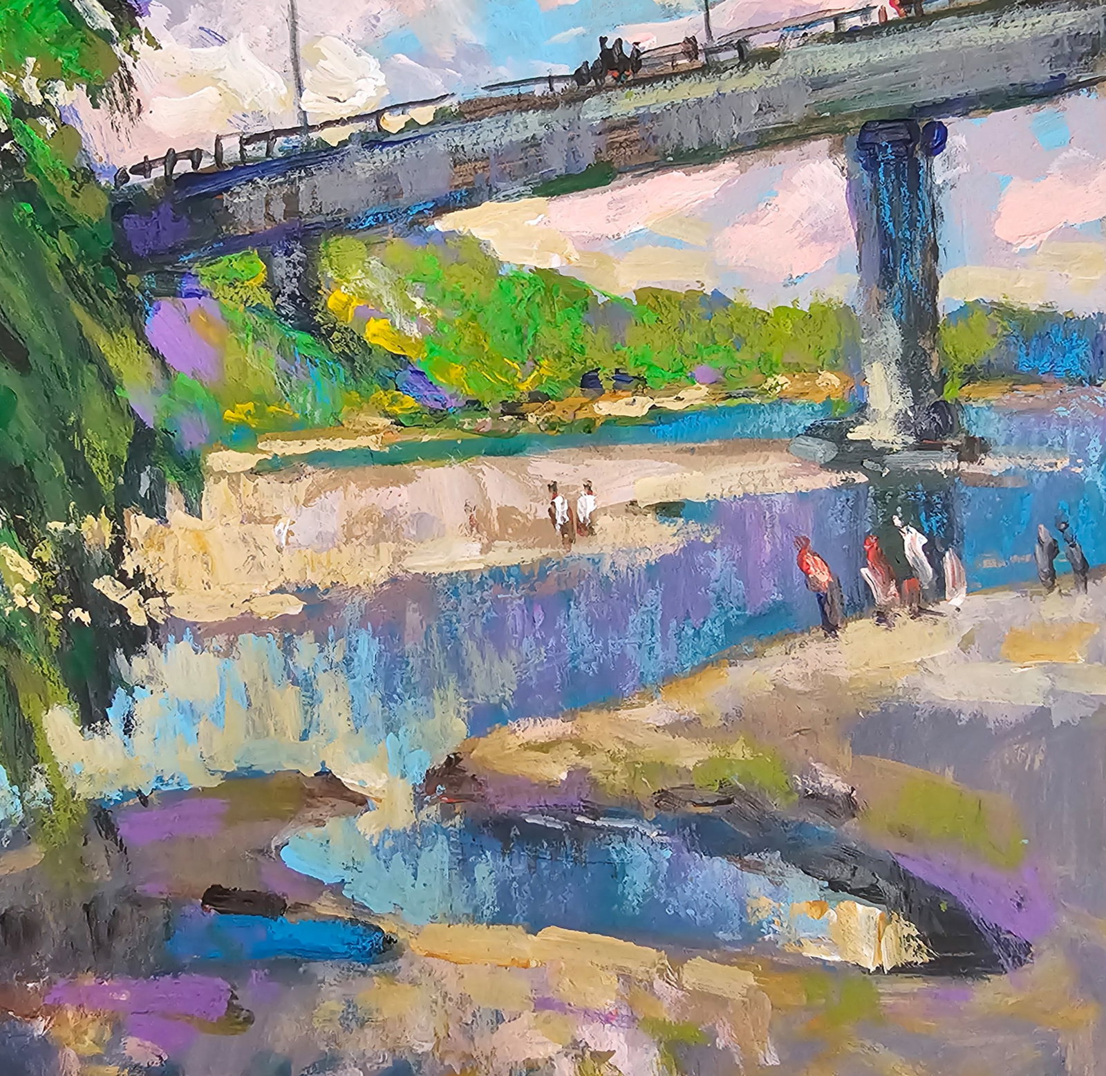 Acrylic painting On the river Vyacheslav Petrovich Babac - 9