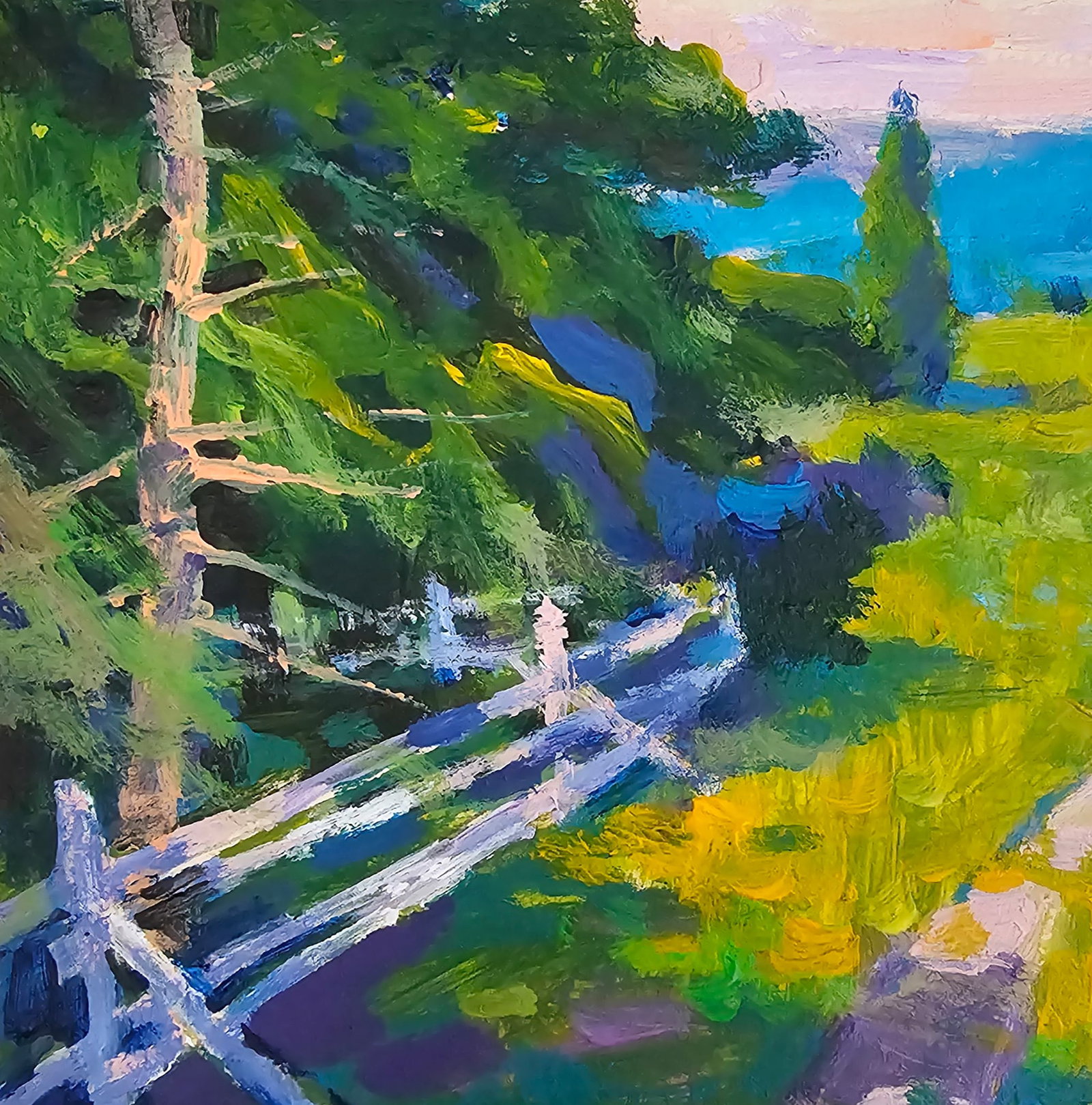 Acrylic painting the road to the hills Vyacheslav Petrovich Babac - 3