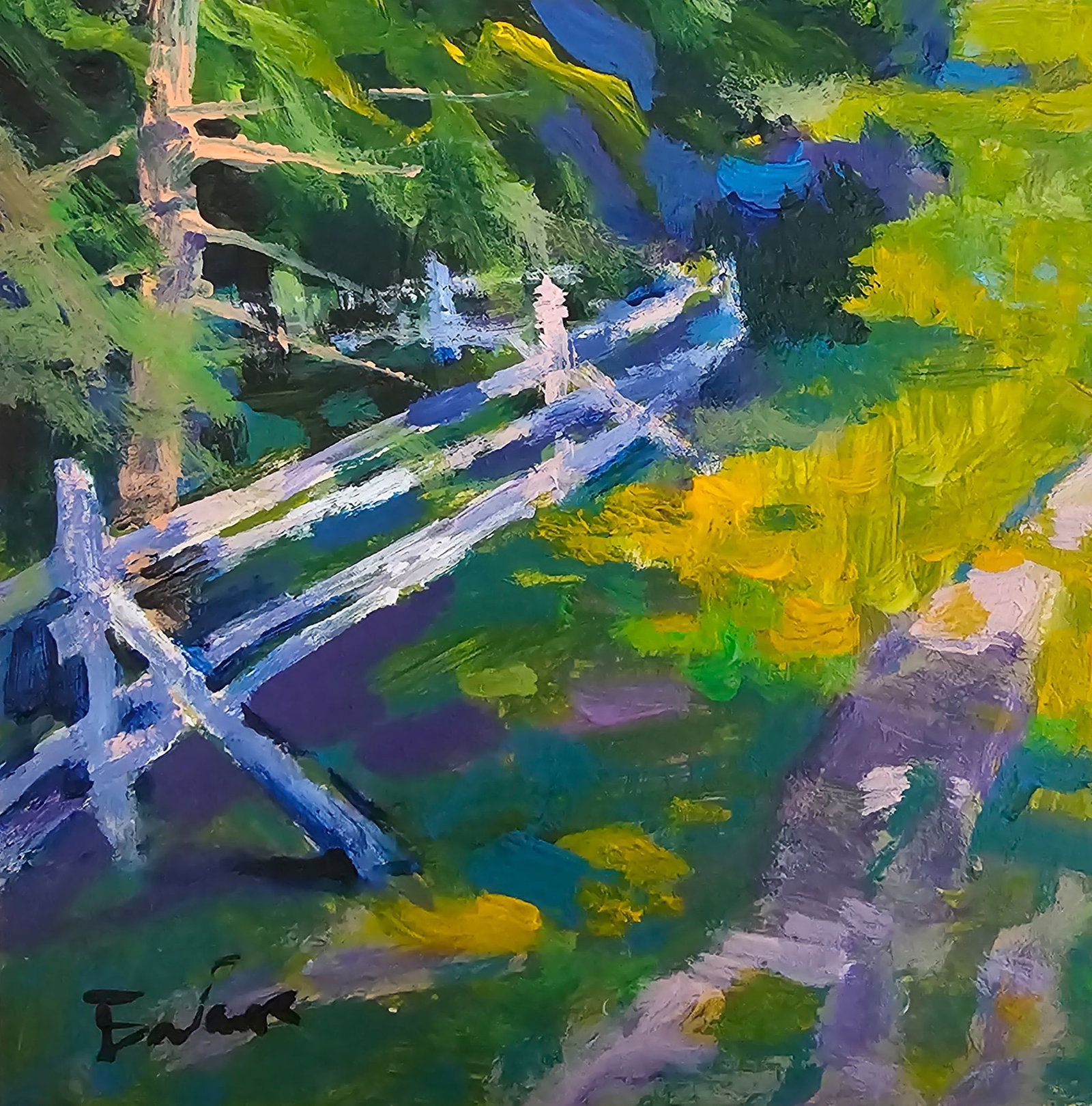 Acrylic painting the road to the hills Vyacheslav Petrovich Babac - 5