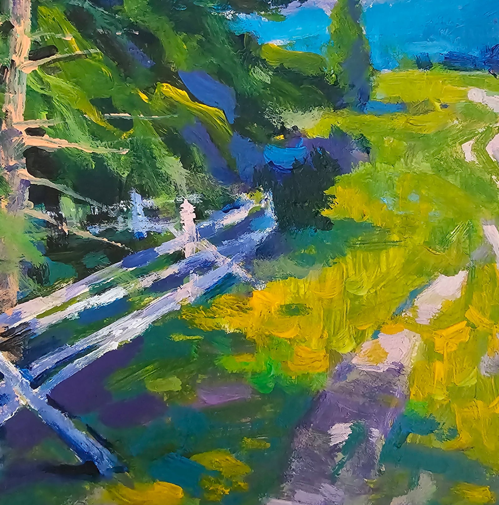 Acrylic painting the road to the hills Vyacheslav Petrovich Babac - 7