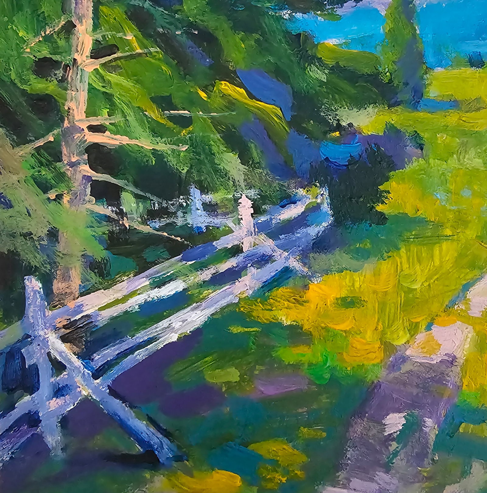 Acrylic painting the road to the hills Vyacheslav Petrovich Babac - 8
