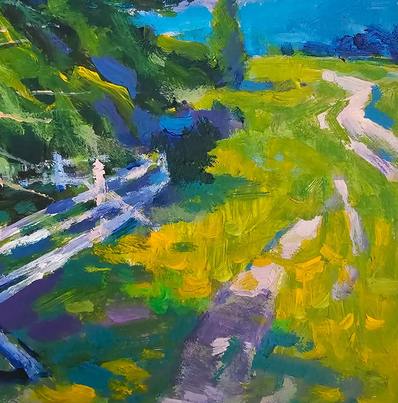 Acrylic painting the road to the hills Vyacheslav Petrovich Babac - 9
