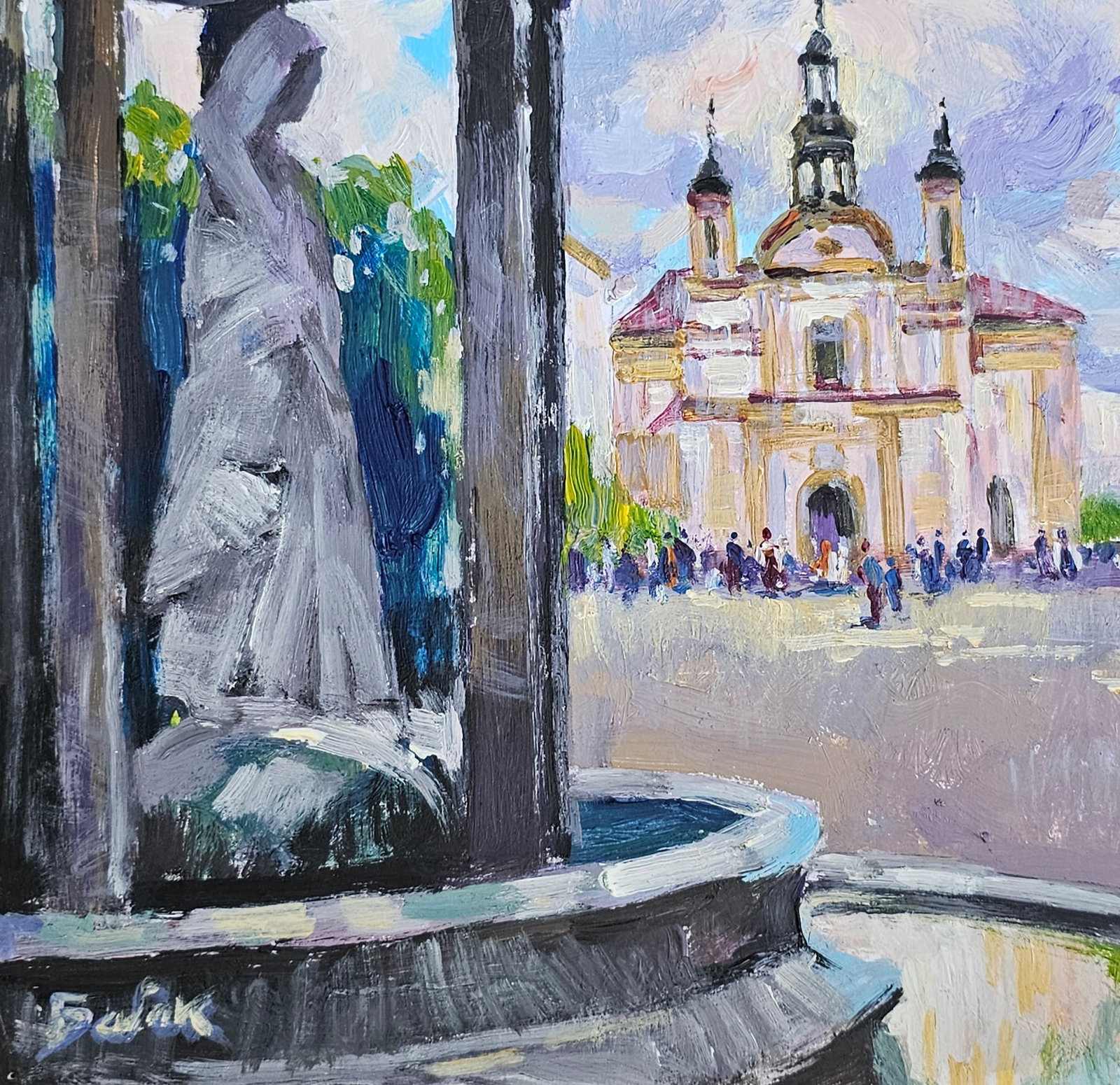 Acrylic painting Sheptytsky Square Vyacheslav Petrovich Babac - 5