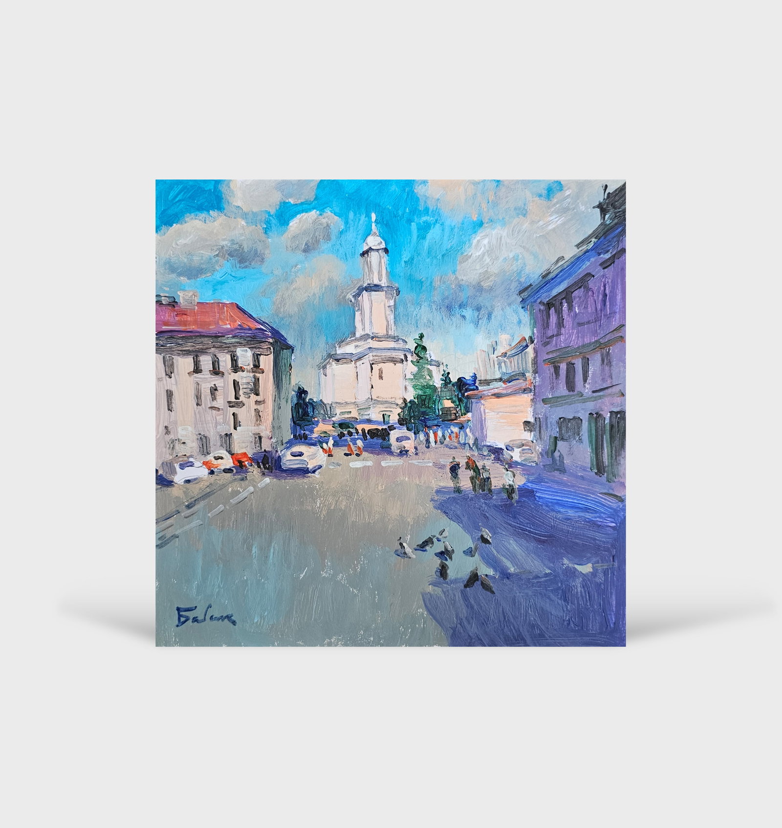 Acrylic painting Ivano-Frankivsk town hall Vyacheslav Petrovich Babac - 10
