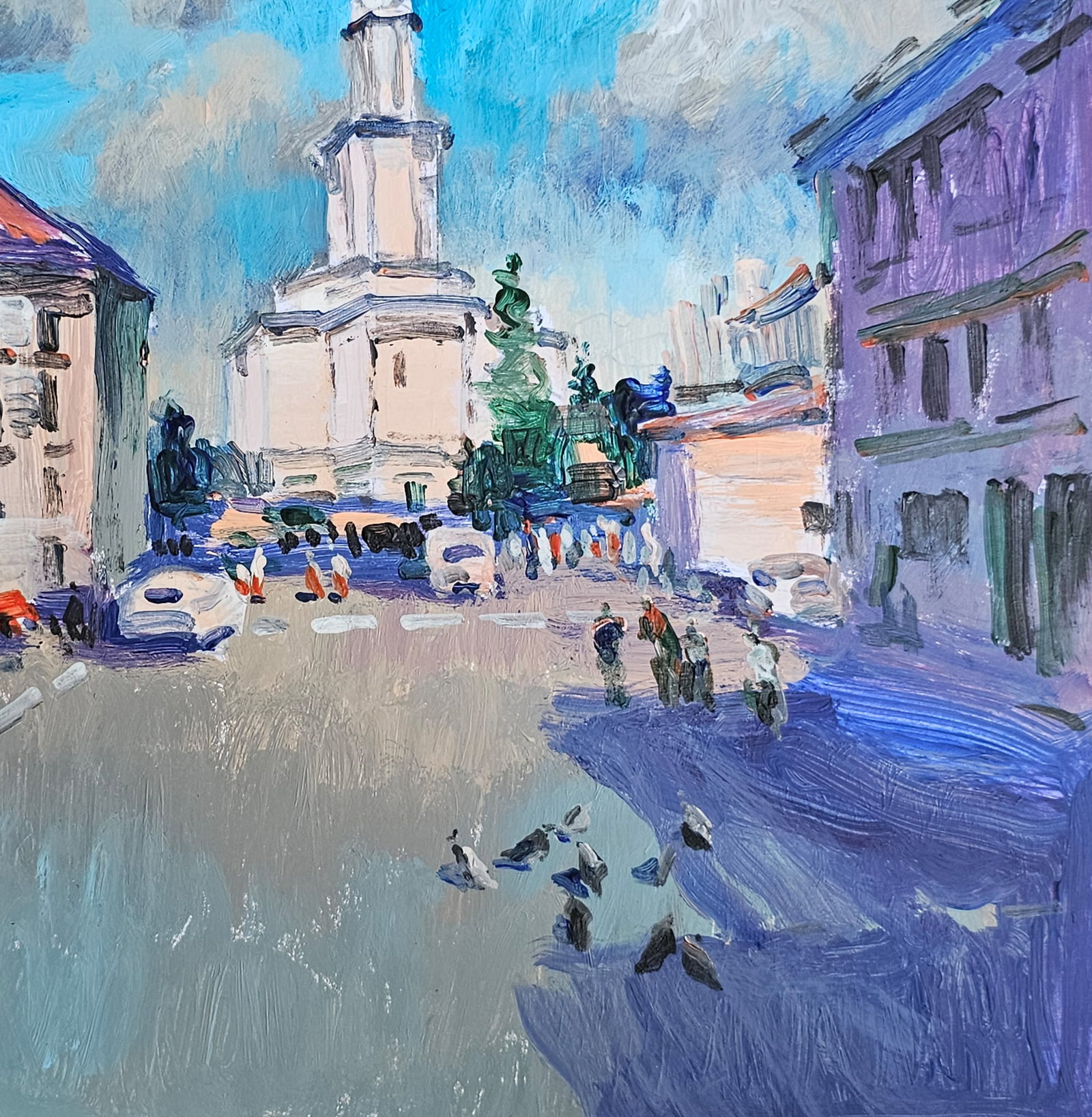 Acrylic painting Ivano-Frankivsk town hall Vyacheslav Petrovich Babac - 6