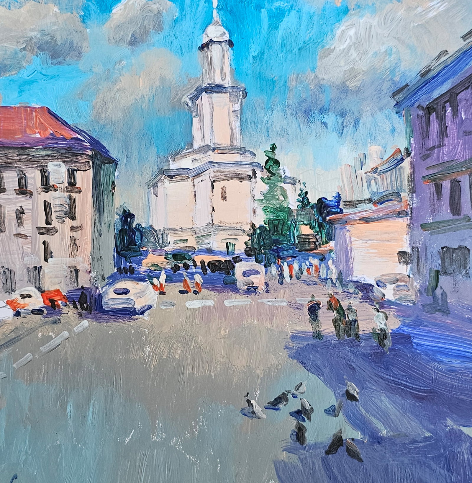 Acrylic painting Ivano-Frankivsk town hall Vyacheslav Petrovich Babac - 7