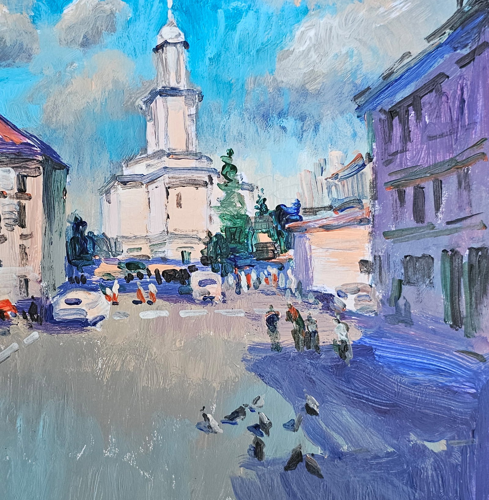 Acrylic painting Ivano-Frankivsk town hall Vyacheslav Petrovich Babac - 9
