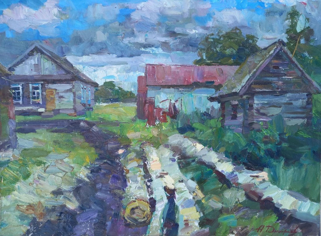 Oil painting Country road Alex Ditriev: 155AD Painter: Alex Ditriev S?ze: 60x80 cm/ 23.6x31.5 inches Components: oil, canvas Original painting from our collection ERA: Short information: Alex was born on May 10, 1977 in the city of Nikolaev