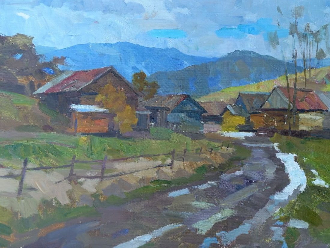 Oil painting Operets. Carpathians Alex Ditriev: 164AD Painter: Alex Ditriev S?ze: 76x56 cm/ 29.9x22.0 inches Components: oil, canvas Original painting from our collection ERA: Short information: Alex was born on May 10, 1977 in the city of Nikolaev