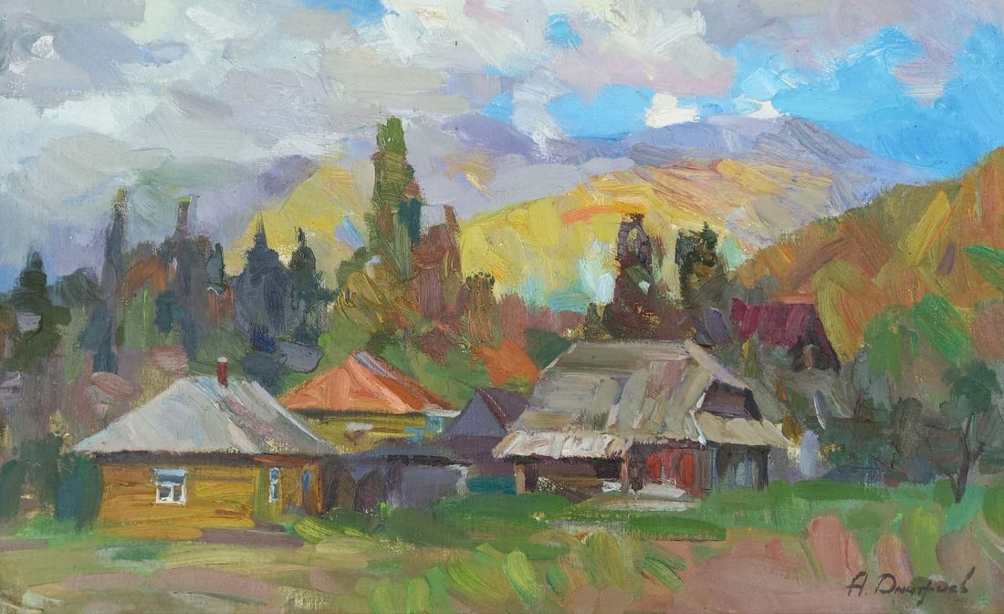 Oil painting morning Alex Ditriev: 168AD Painter: Alex Ditriev S?ze: 80x50 cm/ 31.5x19.7 inches Components: oil, canvas Original painting from our collection ERA: Short information: Alex was born on May 10, 1977 in the city of Nikolaev