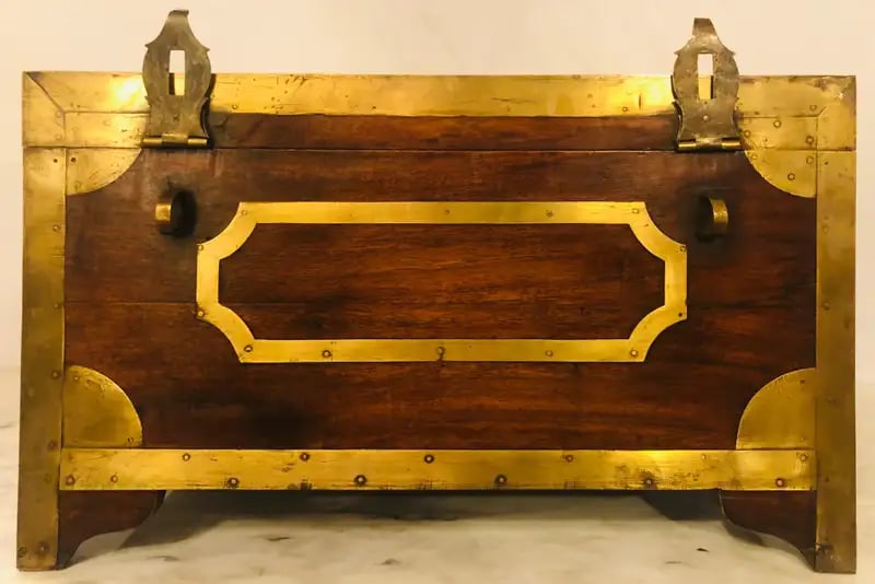 19th Century Campaign Vanity Dressing or Jewelry Box with Boule Inlay - 9