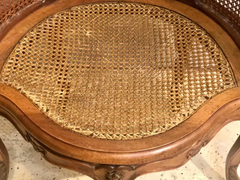 Two 18th Century French Caned Bergere de Bureau, a Compatible Pair - 8