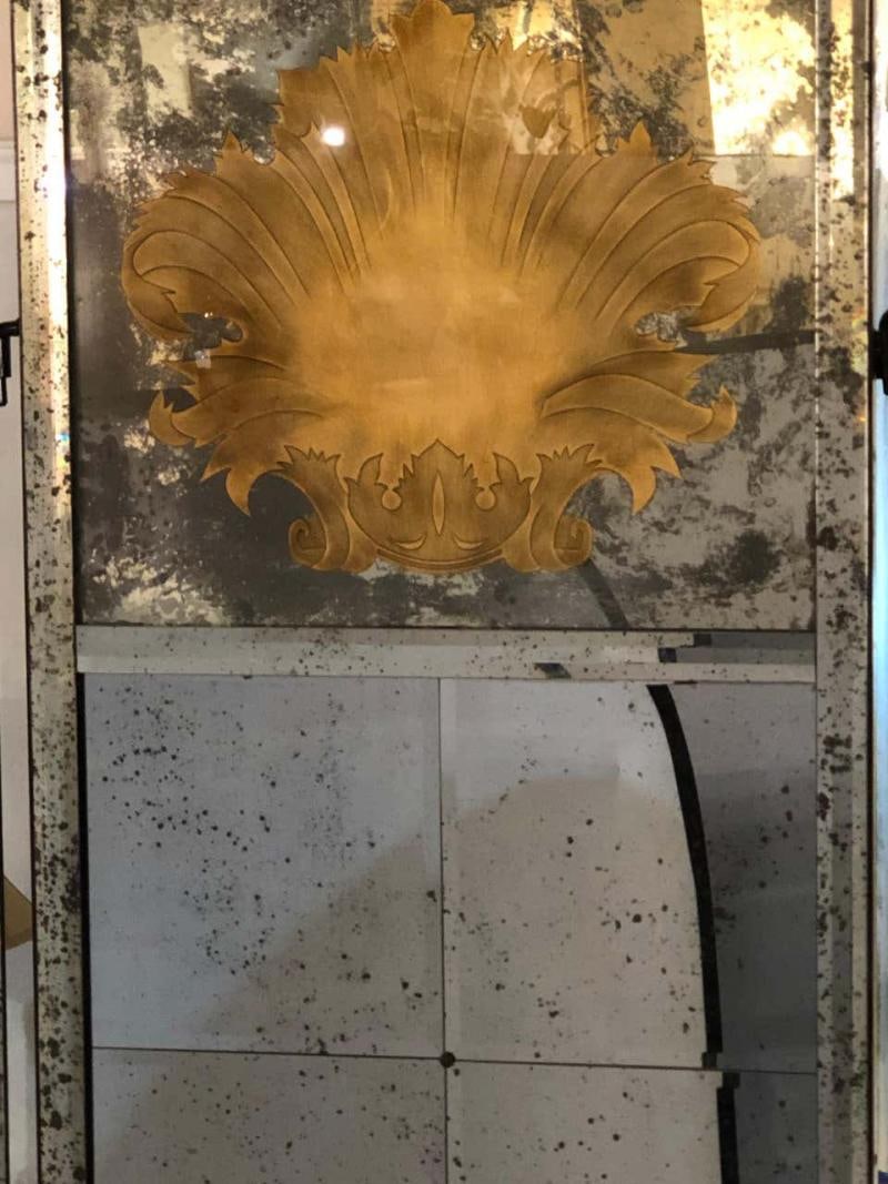 Pair of Art Deco Fashioned Three-Panel Mirrored Room Dividers or Folding Screens - 12